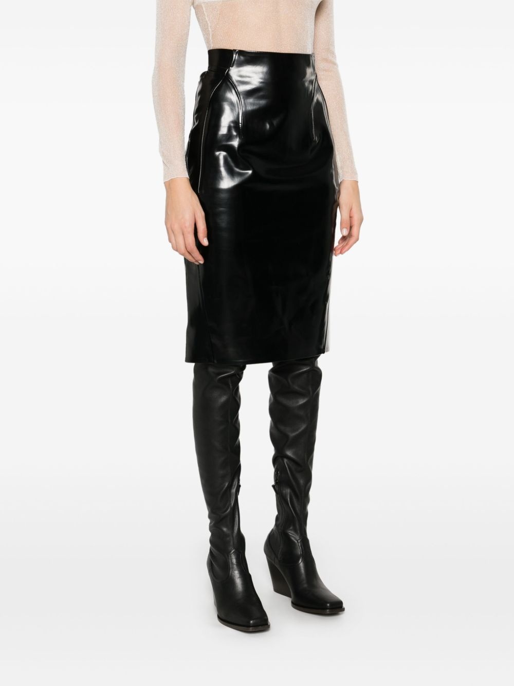 faux-leather mini skirt - 3