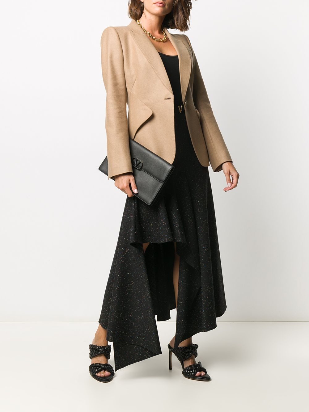 asymmetric draped skirt - 2