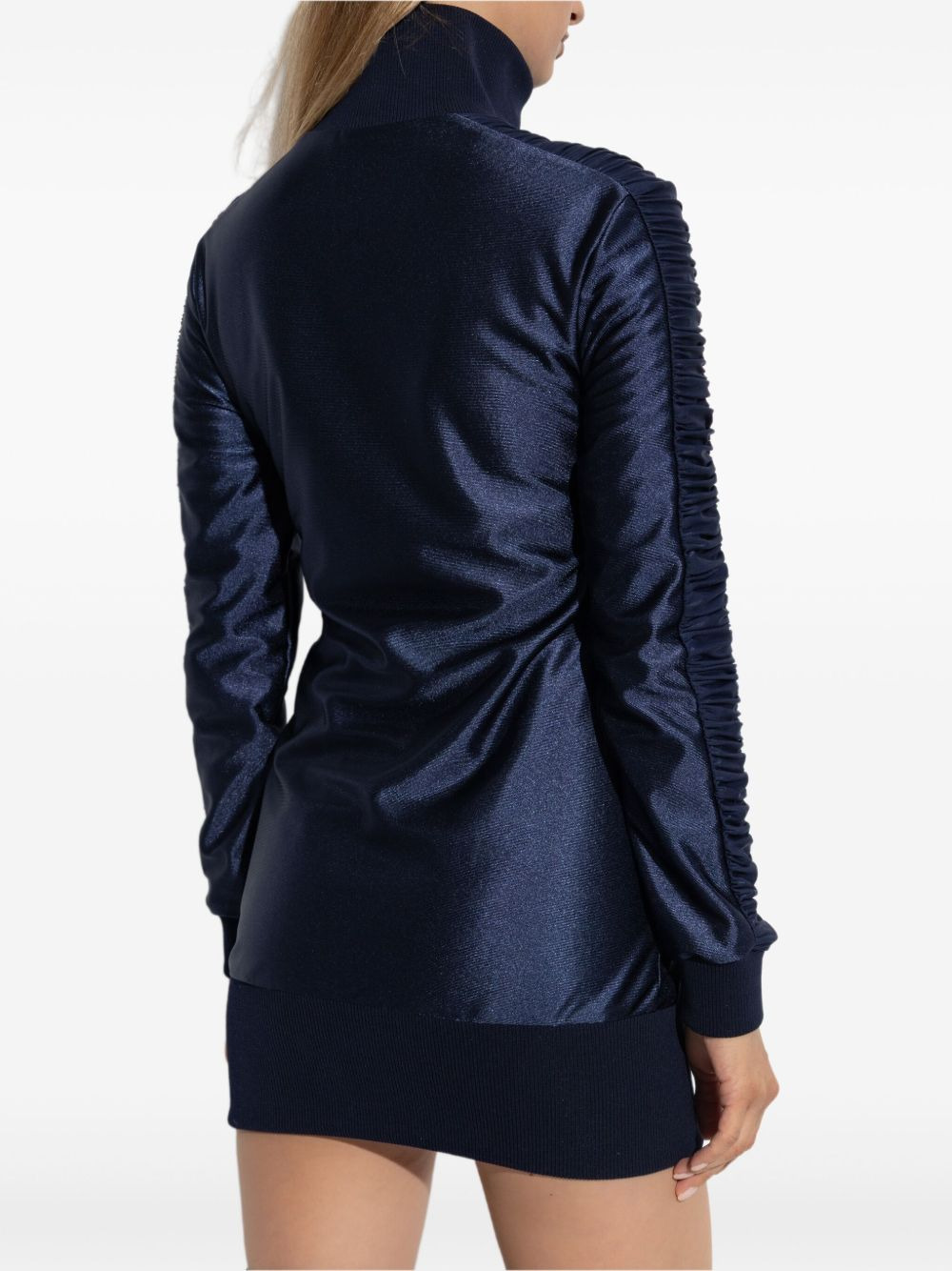 ruched-detail zip-up dress - 4