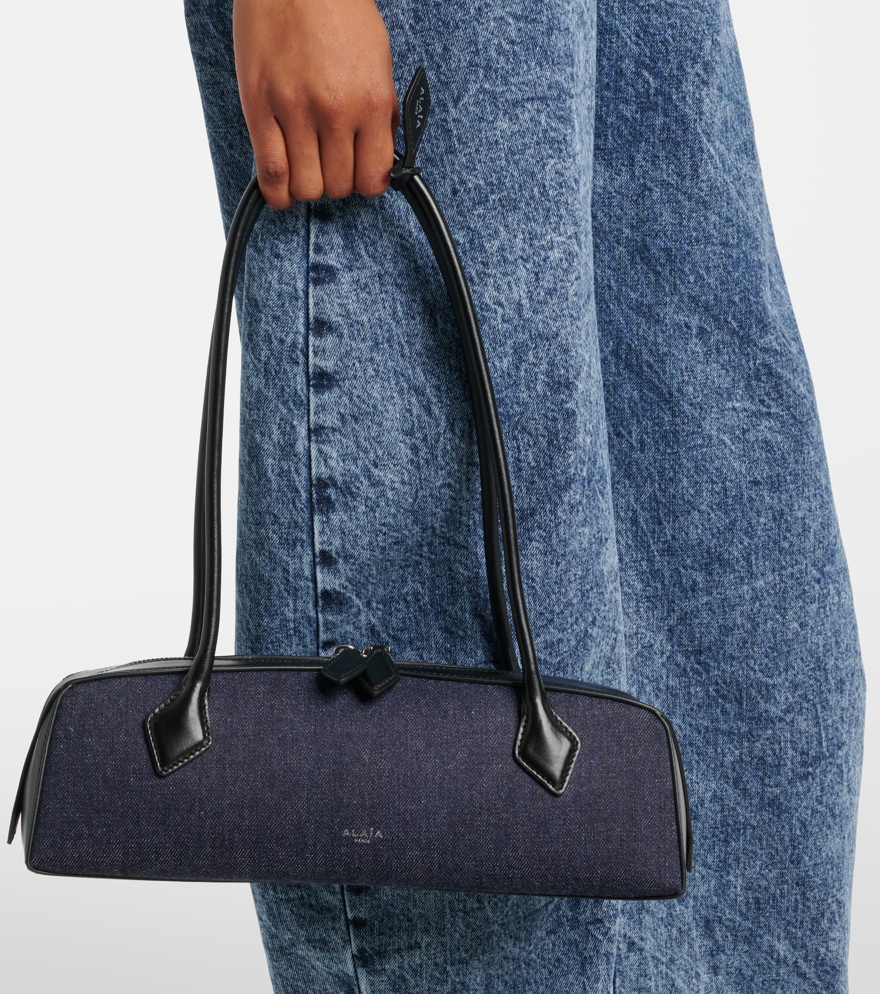 Le Teckel Medium denim shoulder bag - 5