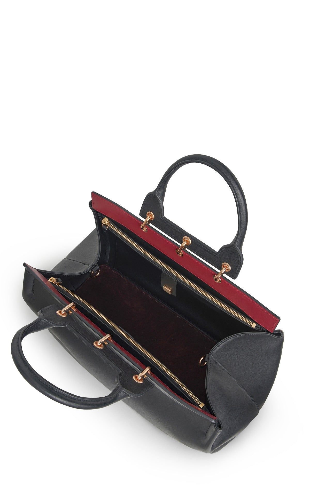 Large Amethyst Bag in Black Nappa Leahter - 3