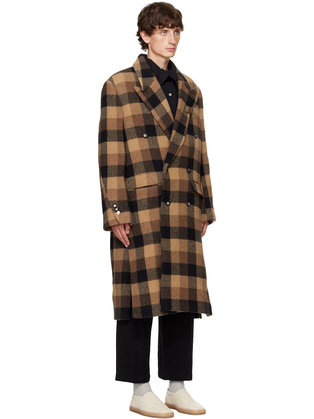 Brown Check Coat - 2