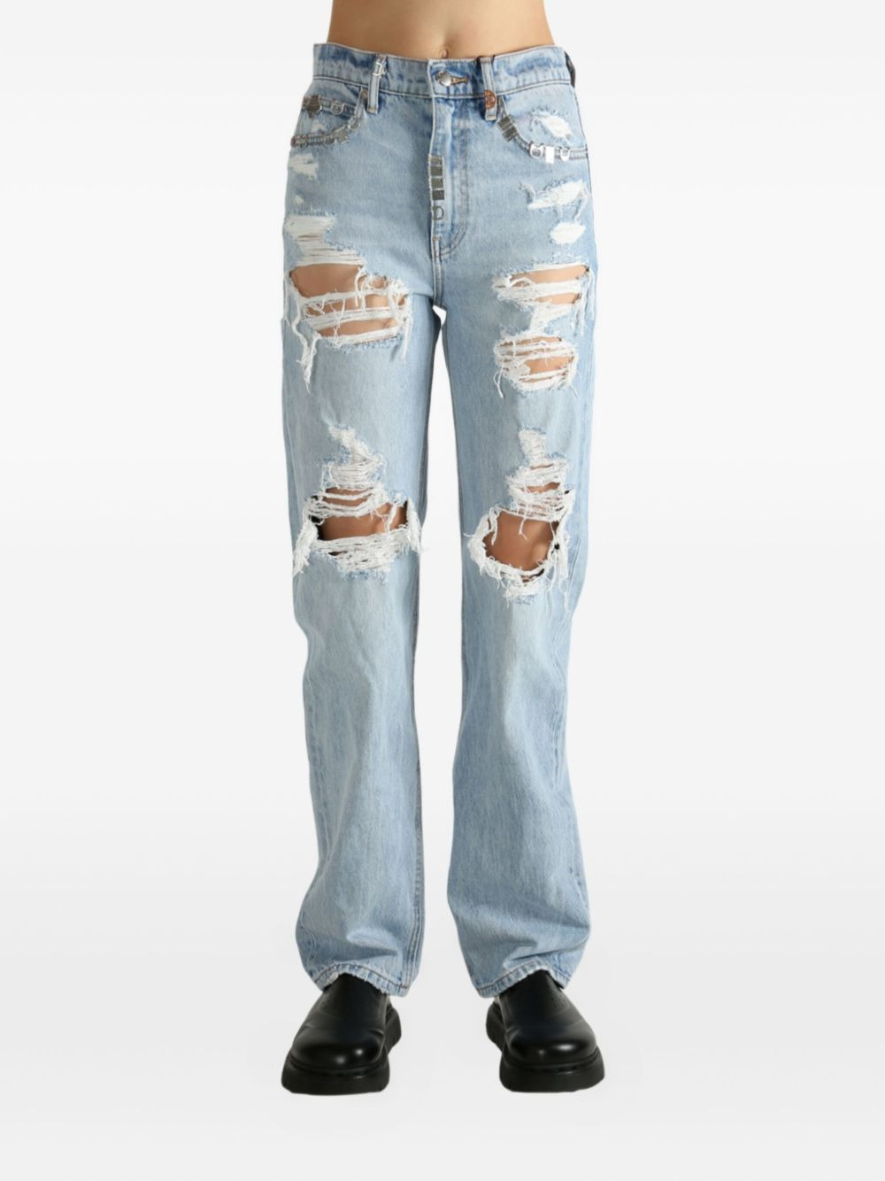 distressed-detail jeans - 2