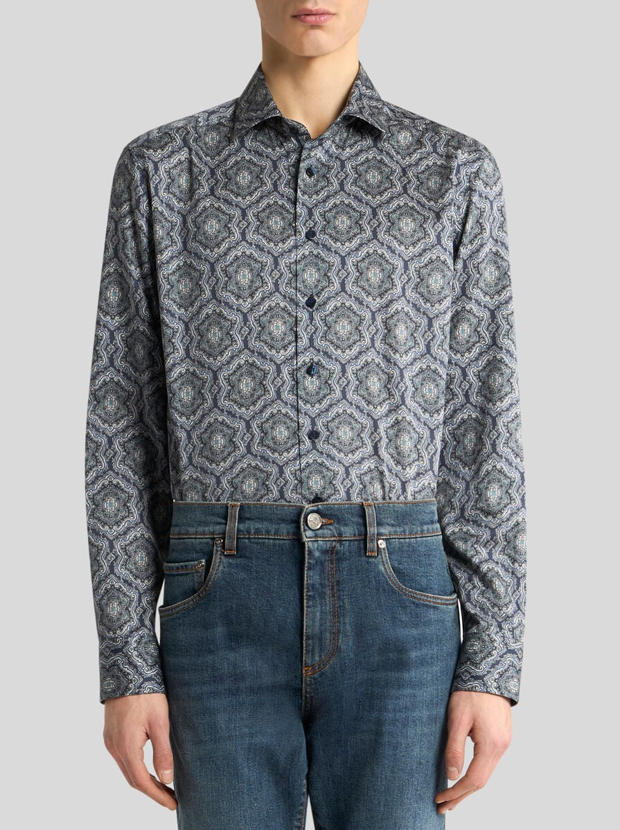 COTTON SHIRT WITH ALL-OVER PRINT - 2