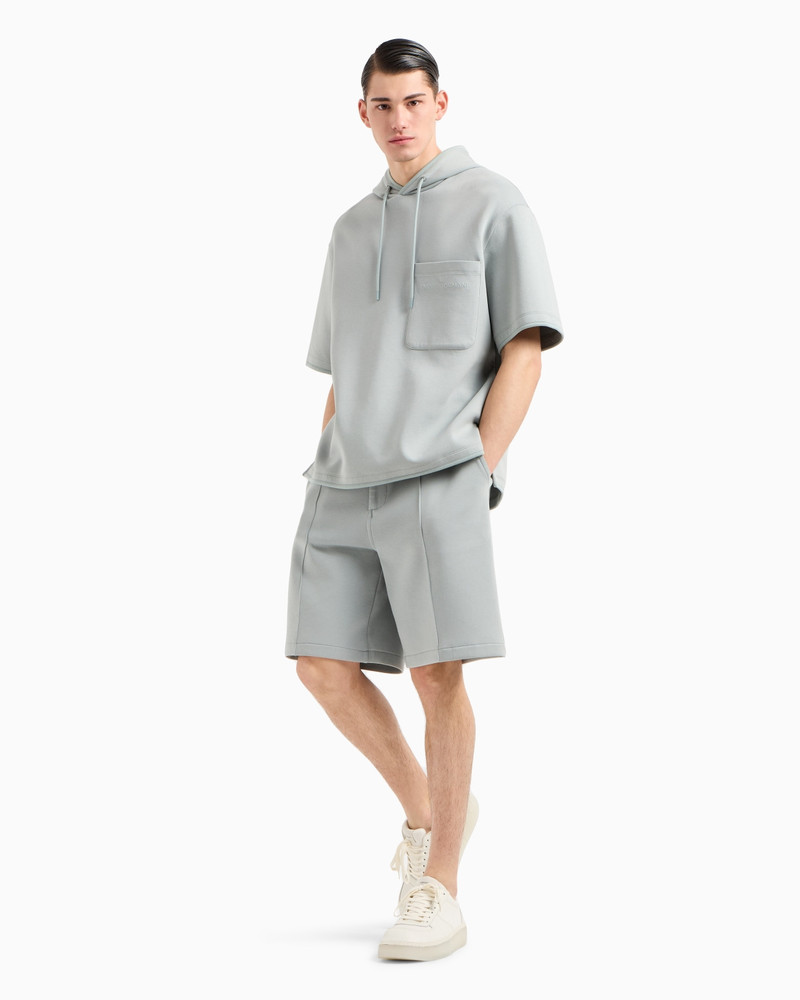 EMPORIO ARMANI Double-jersey Bermuda shorts with ribs outlook