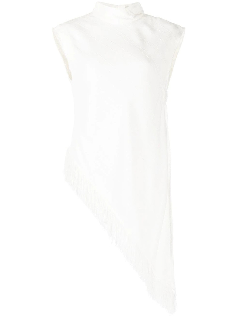 textured fringed asymmetric top - 1
