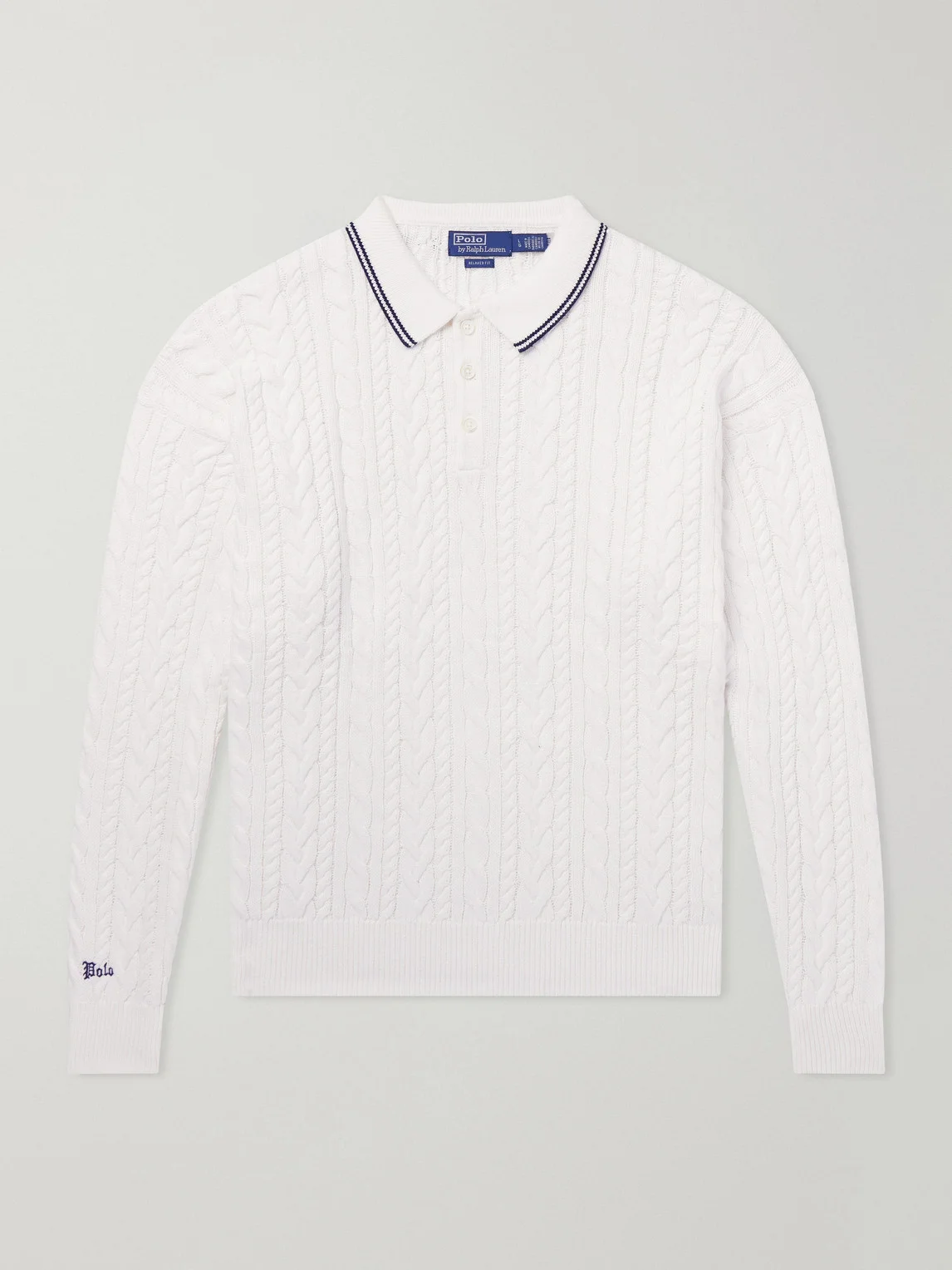 Cable-Knit Cotton and Linen-Blend Sweater - 1