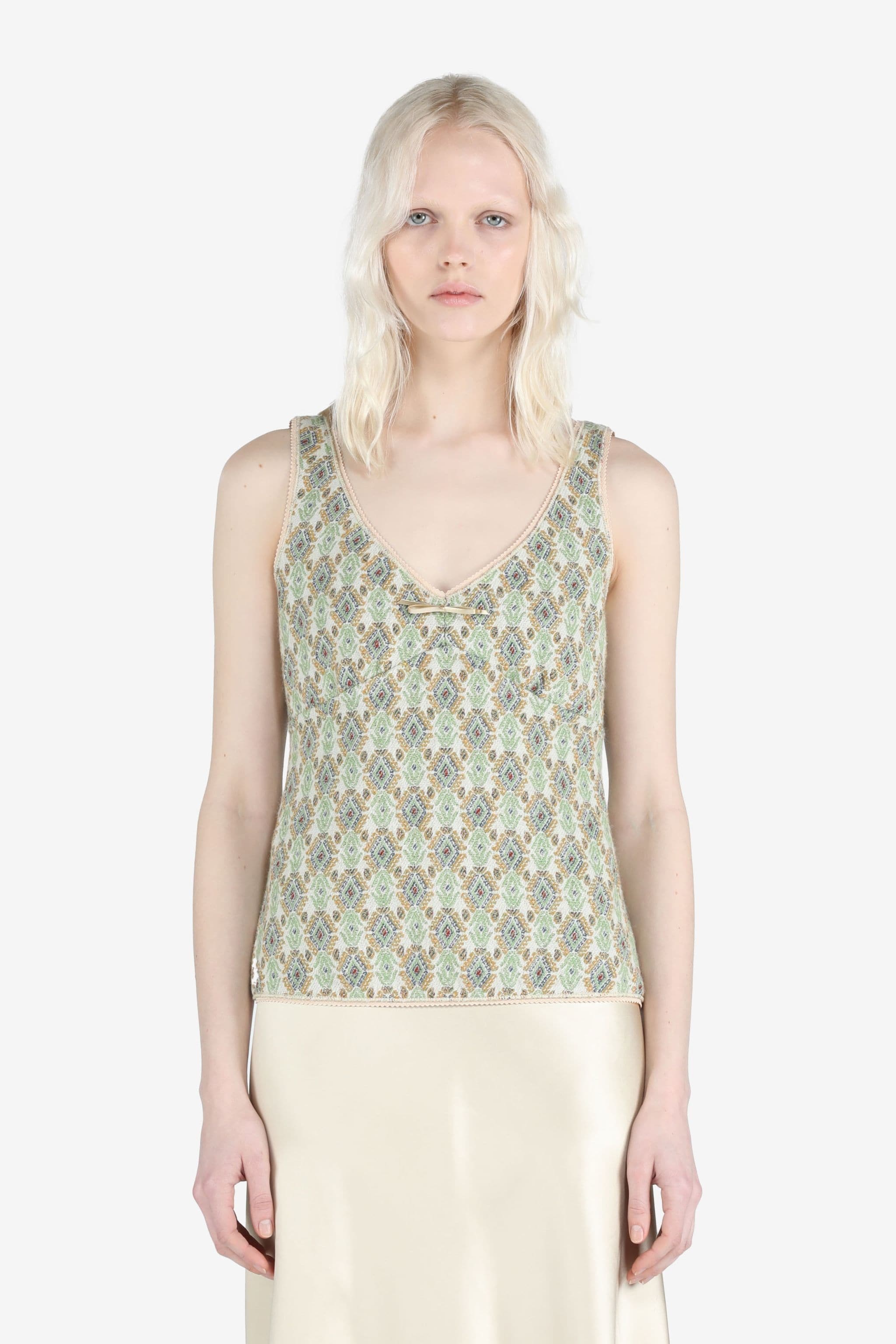 GEOMETRIC-JACQUARD TOP - 1