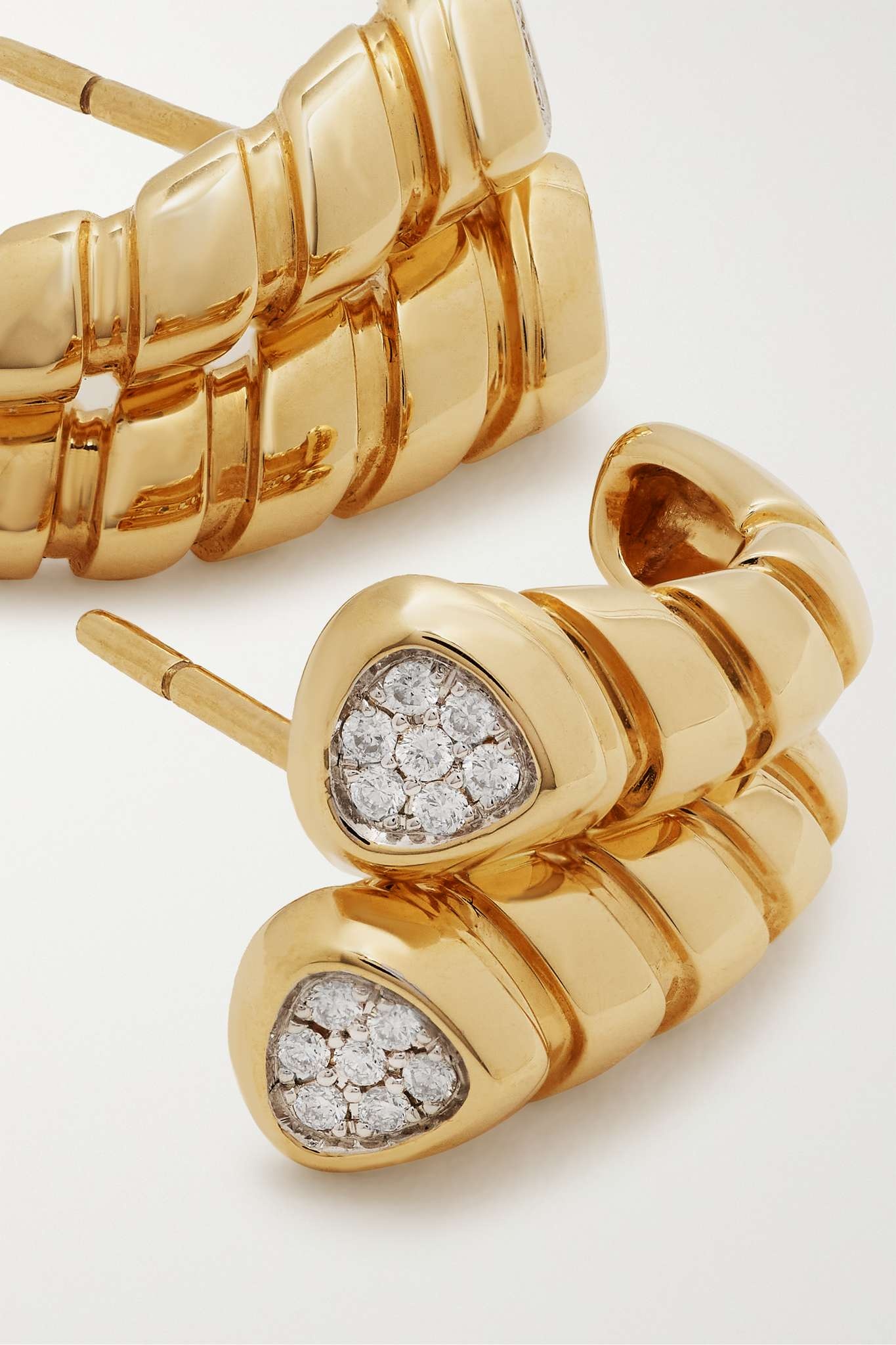 Trisolina Double 18-karat gold diamond earrings - 4