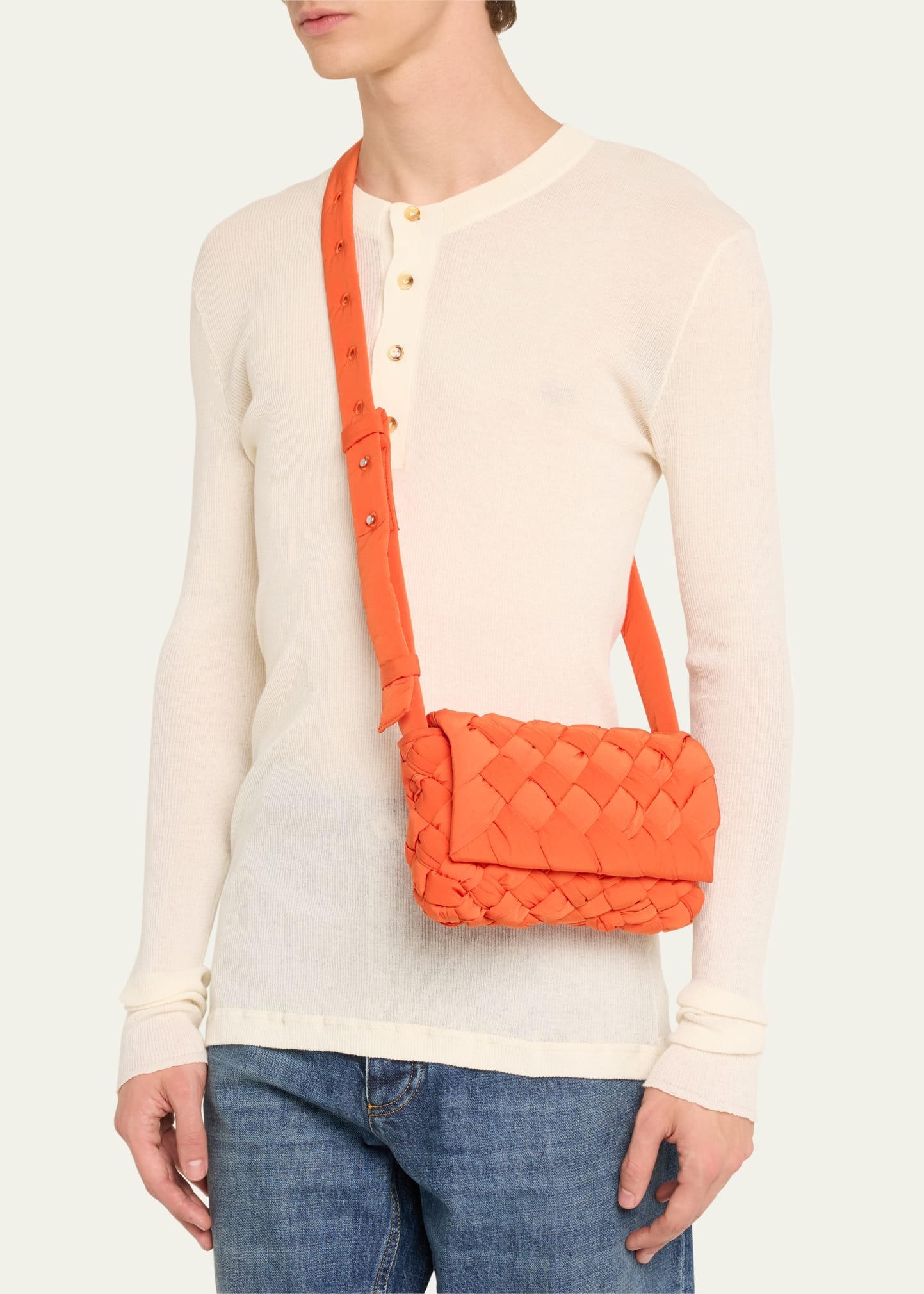 Men's Rumple Intreccio Nylon Crossbody Bag - 2