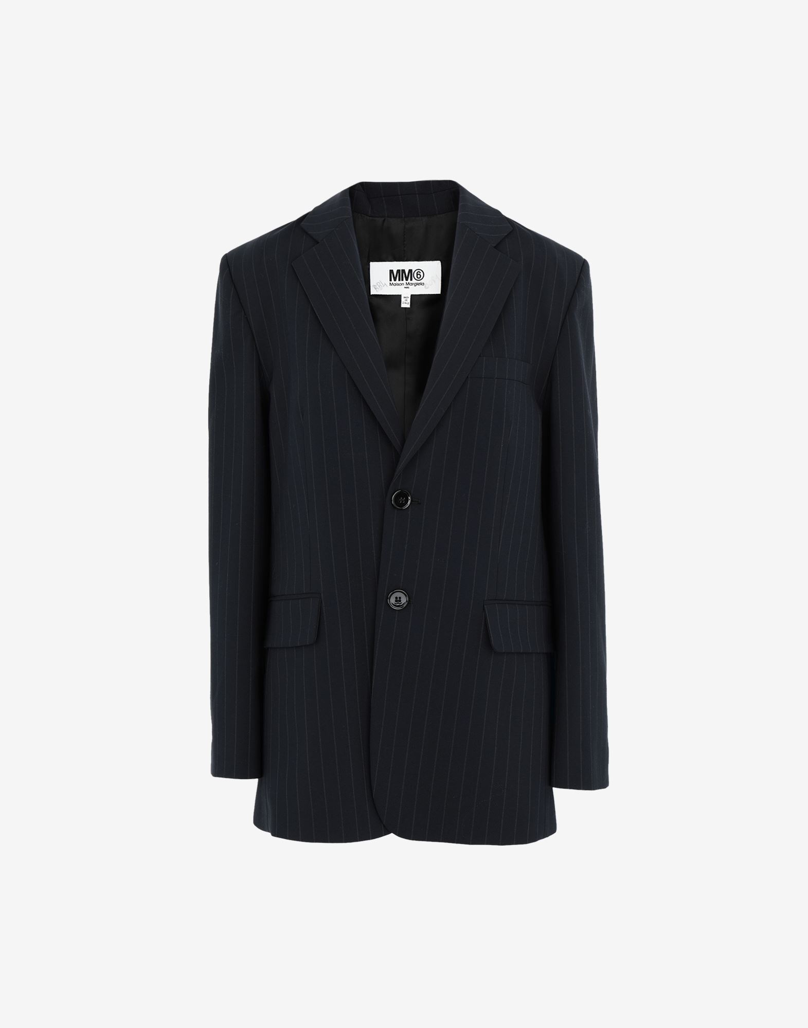 Pinstripe wool blazer - 1