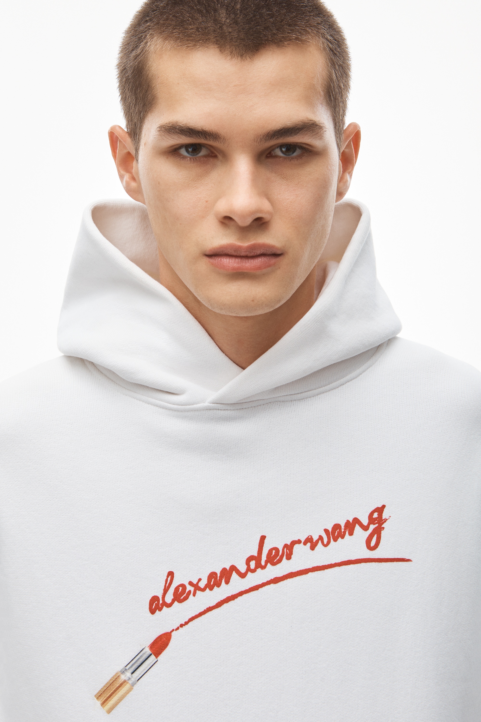 HOODIE WITH LIPSTICK GRAPHIC IN TERRY - 4