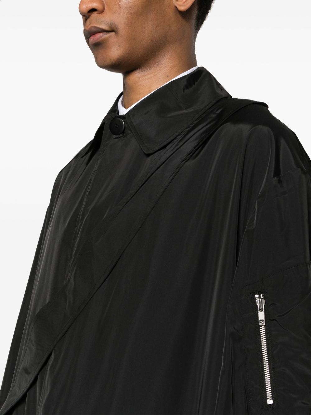 single-breasted padded coat - 6