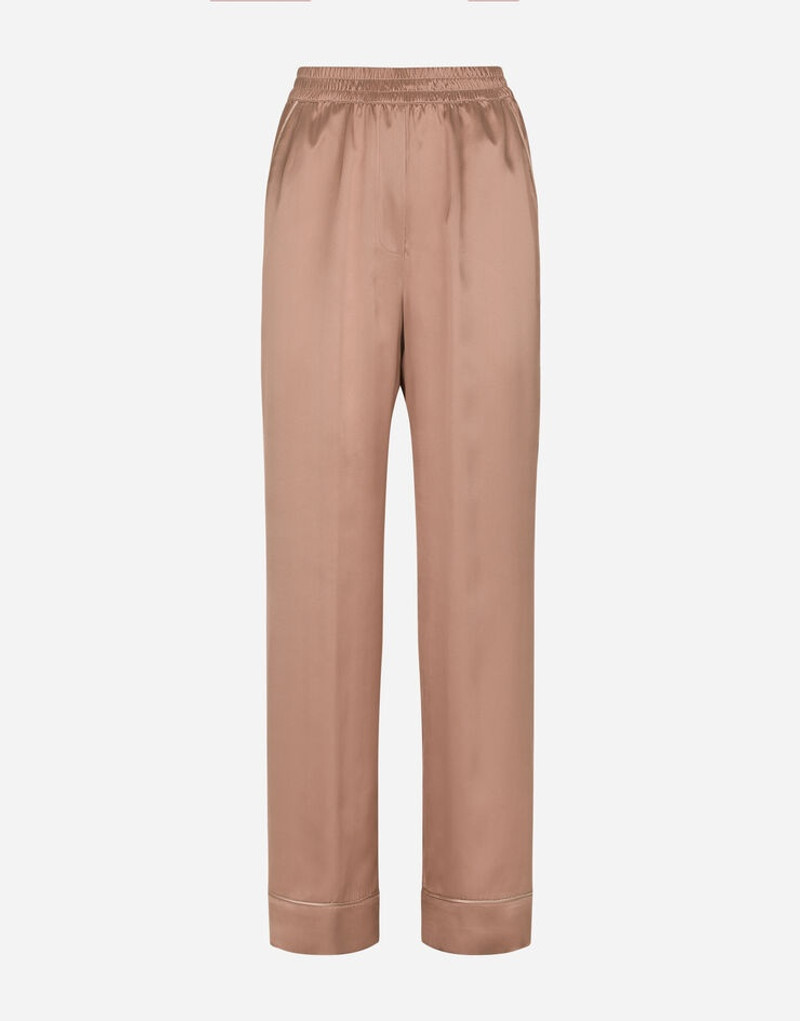 Satin pajama pants with piping 1