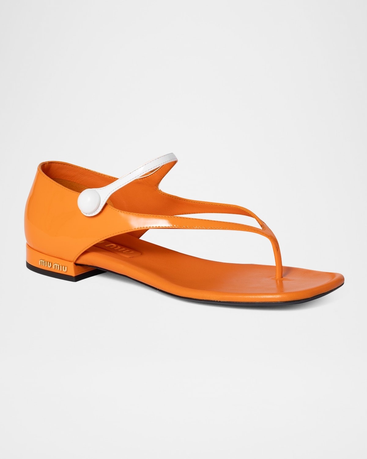 Miu Miu Bicolor Leather Mary Jane Thong Sandals | REVERSIBLE