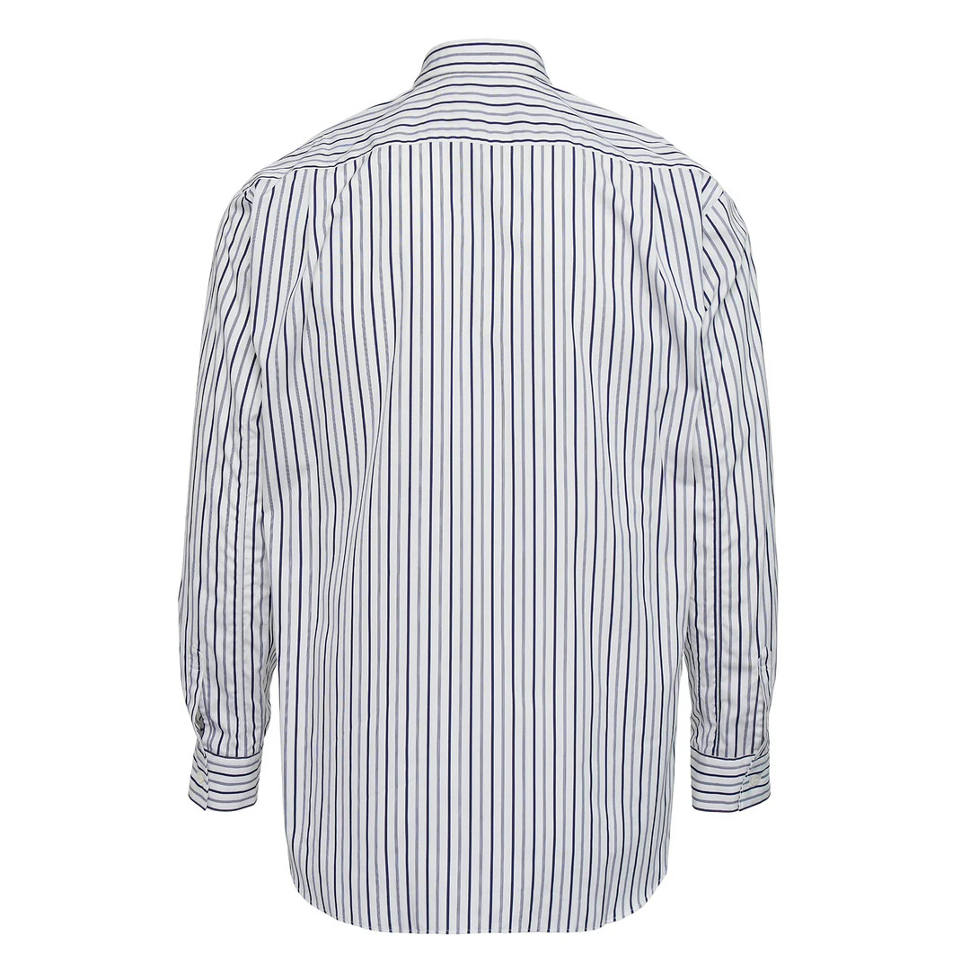 Yarn Dyed Cotton Stripe Slogan Shirt - 2