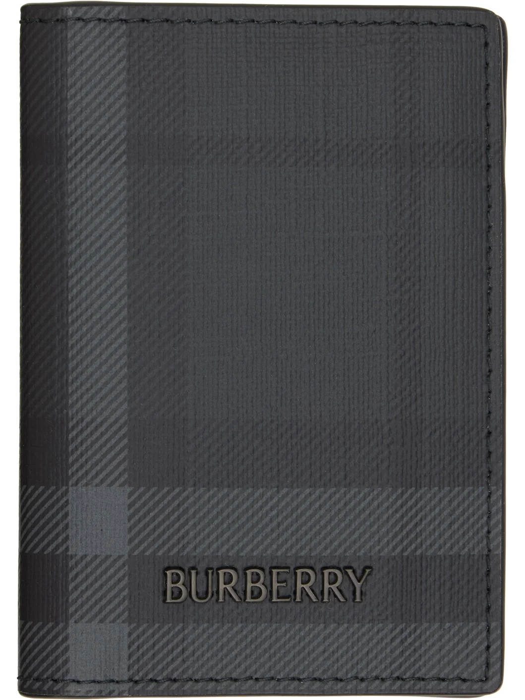Gray City Check Folding Card Holder - 1