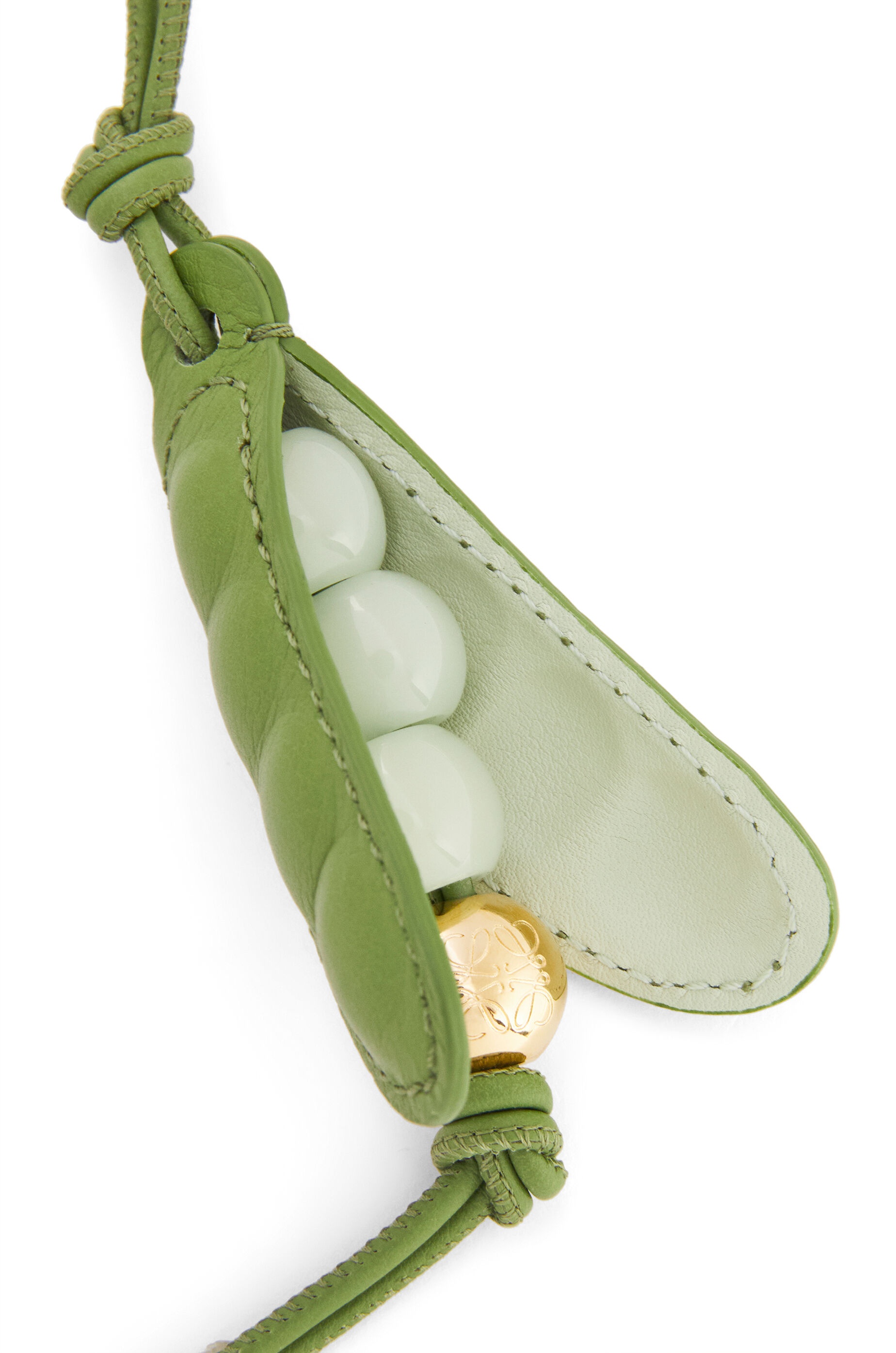 Pea pod charm in classic calfskin - 2