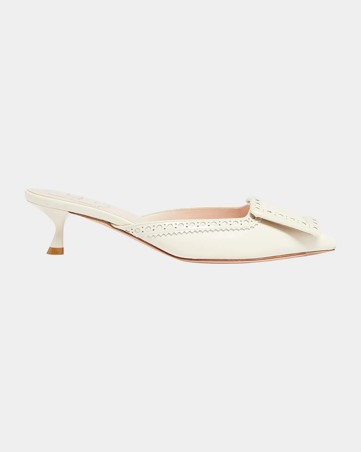 I Love Vivier Perforated Leather Mule Pumps - 1