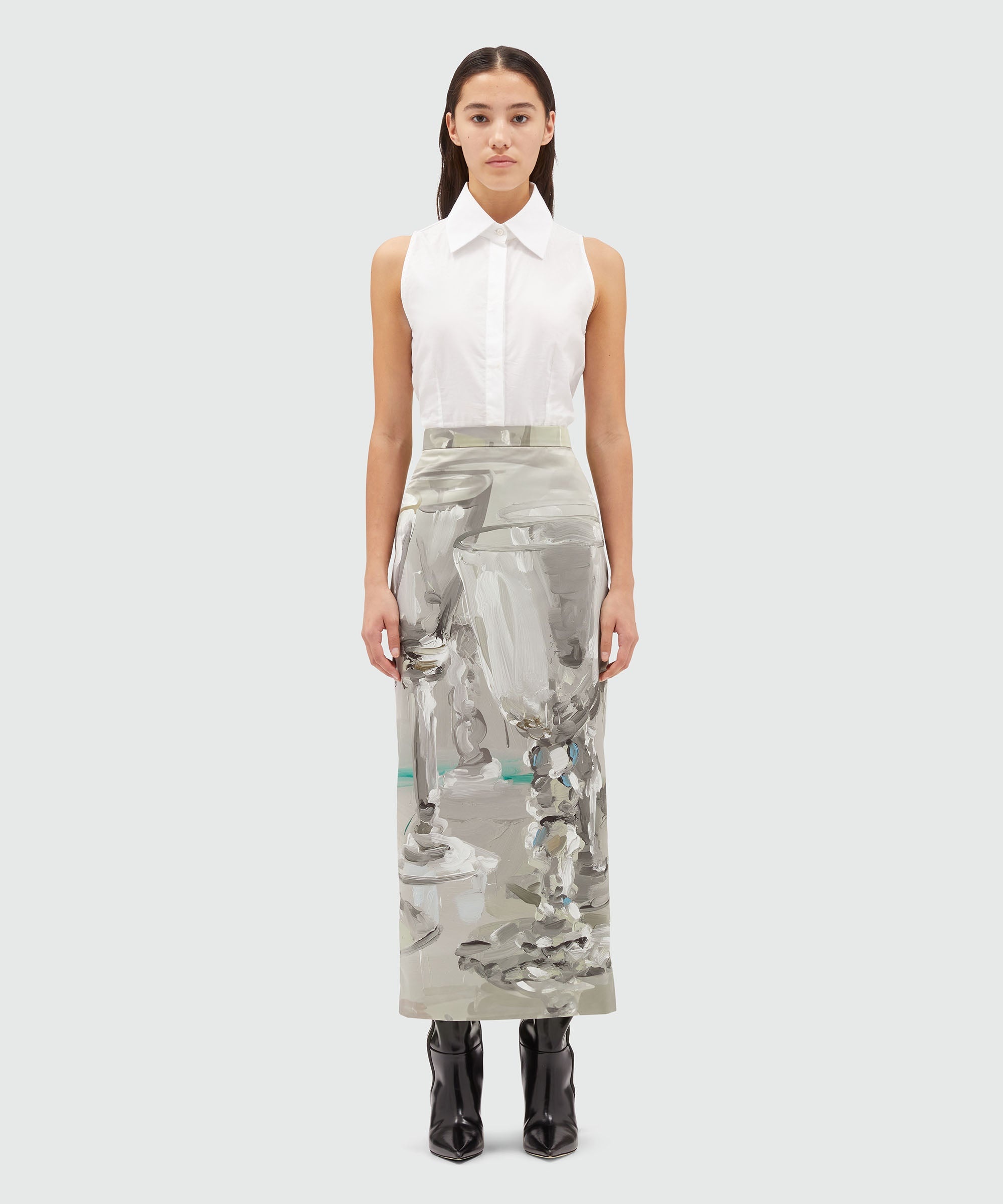 Midi skirt with "Glasses" print - 2