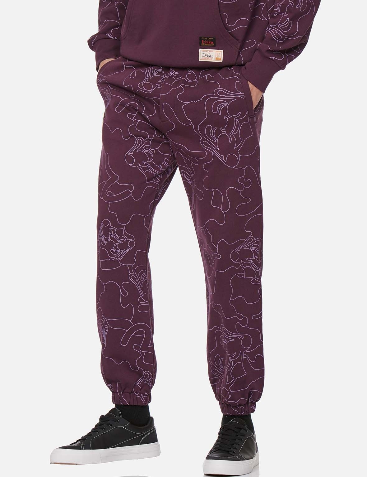 ALLOVER LINEAR CAMOUFLAGE PRINT SWEATPANTS - 4