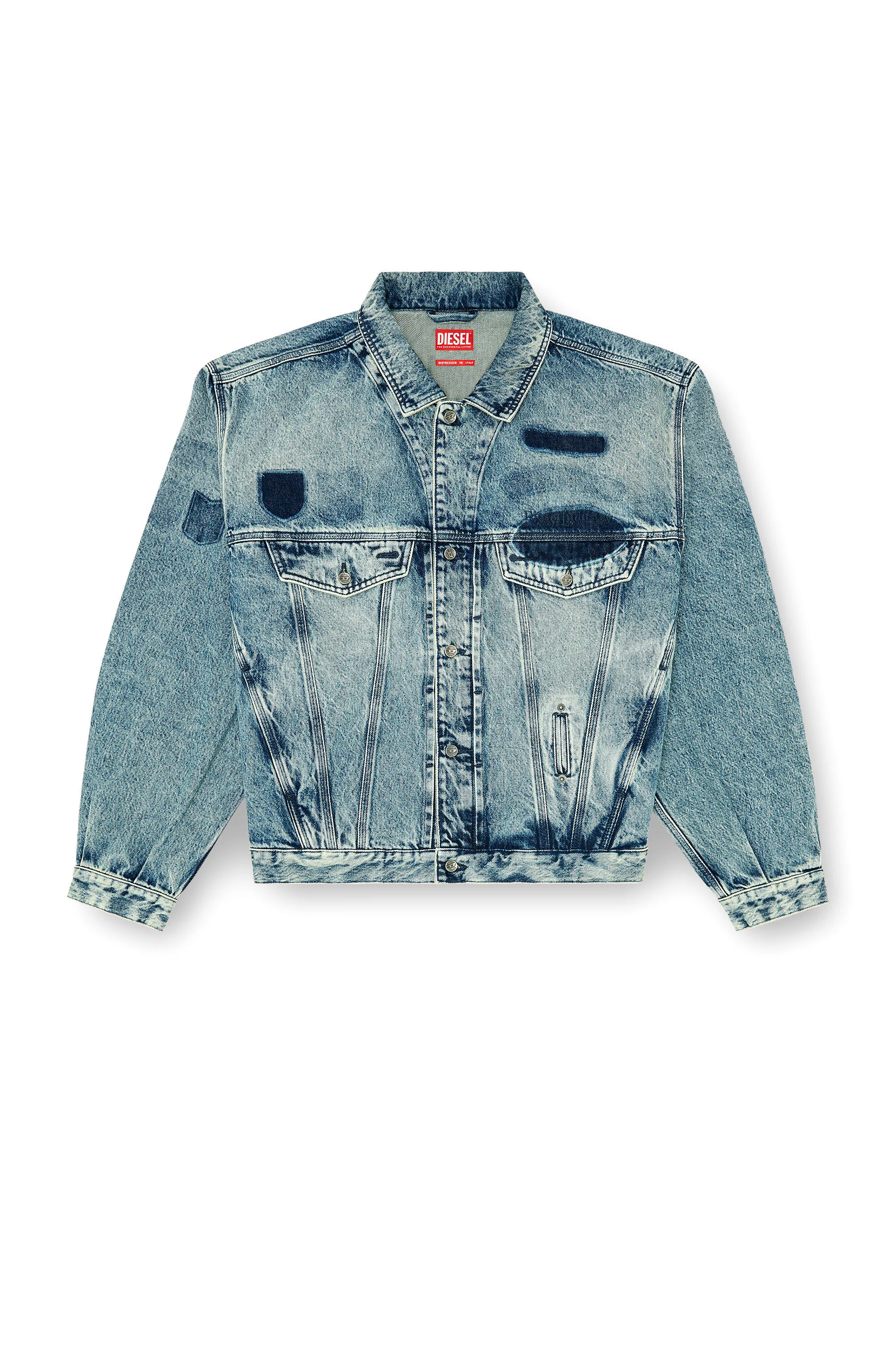 TRUCKER JACKET WITH PATCH EFFECTS - 1
