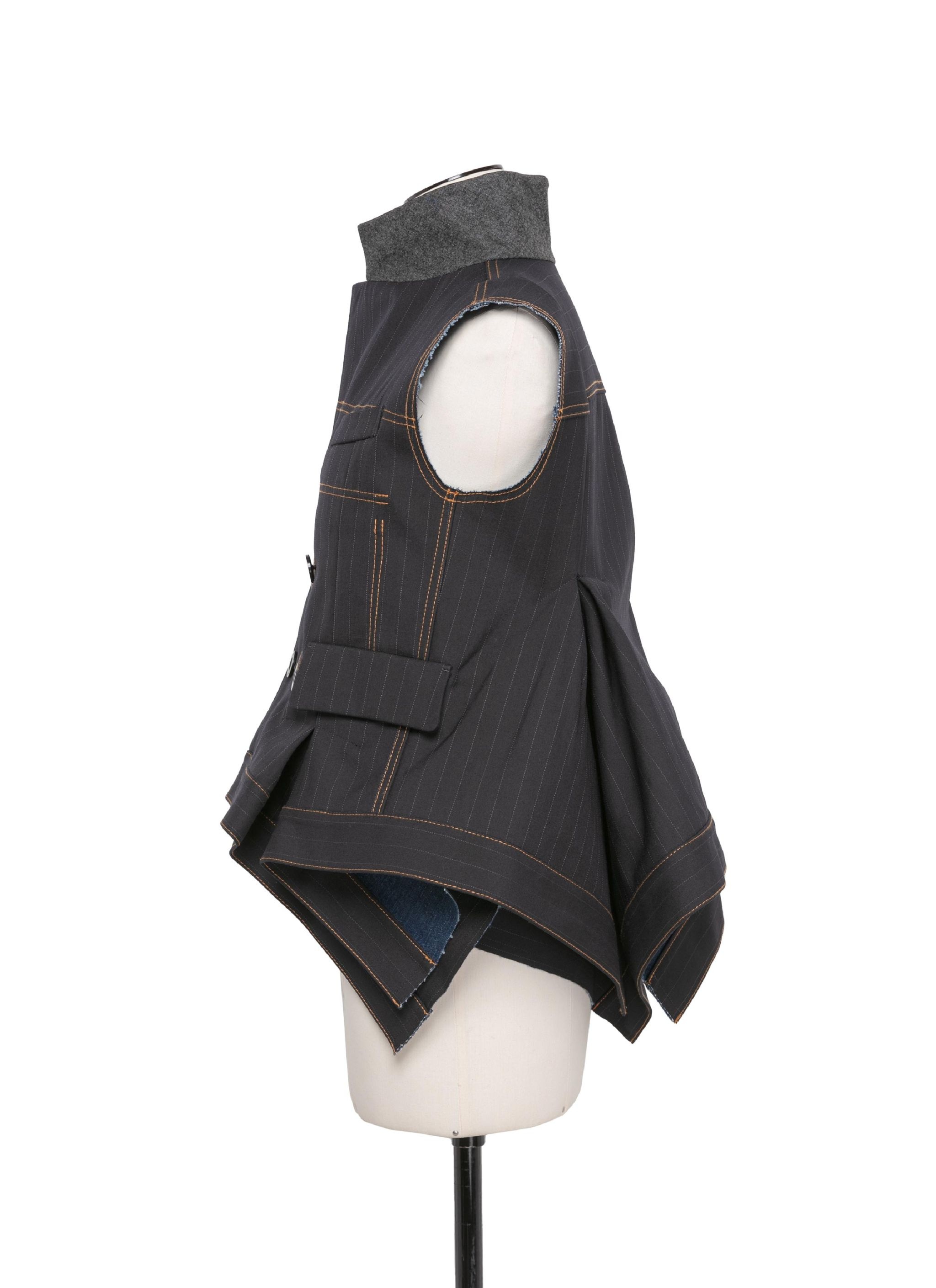 Chalk Stripe Bonding Vest - 2