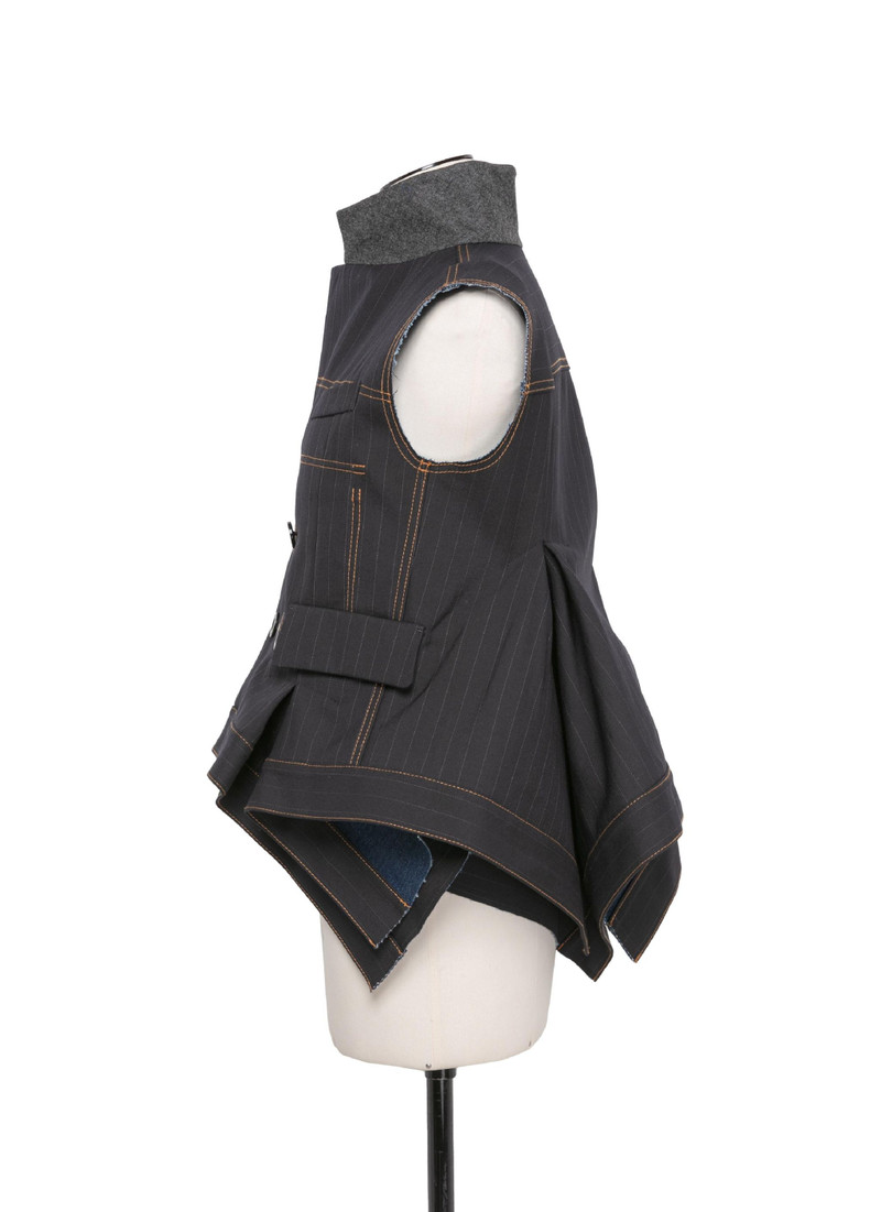 sacai Chalk Stripe Bonding Vest outlook
