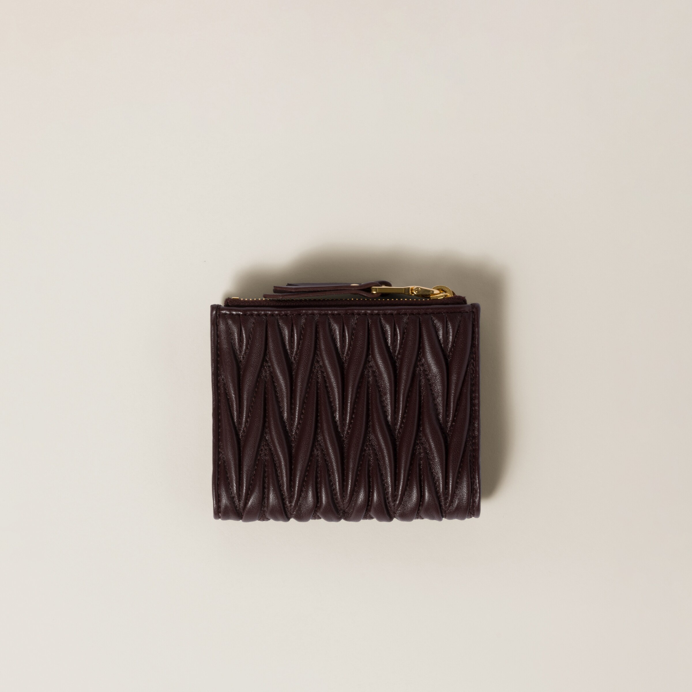 Matelassé nappa leather small wallet - 3