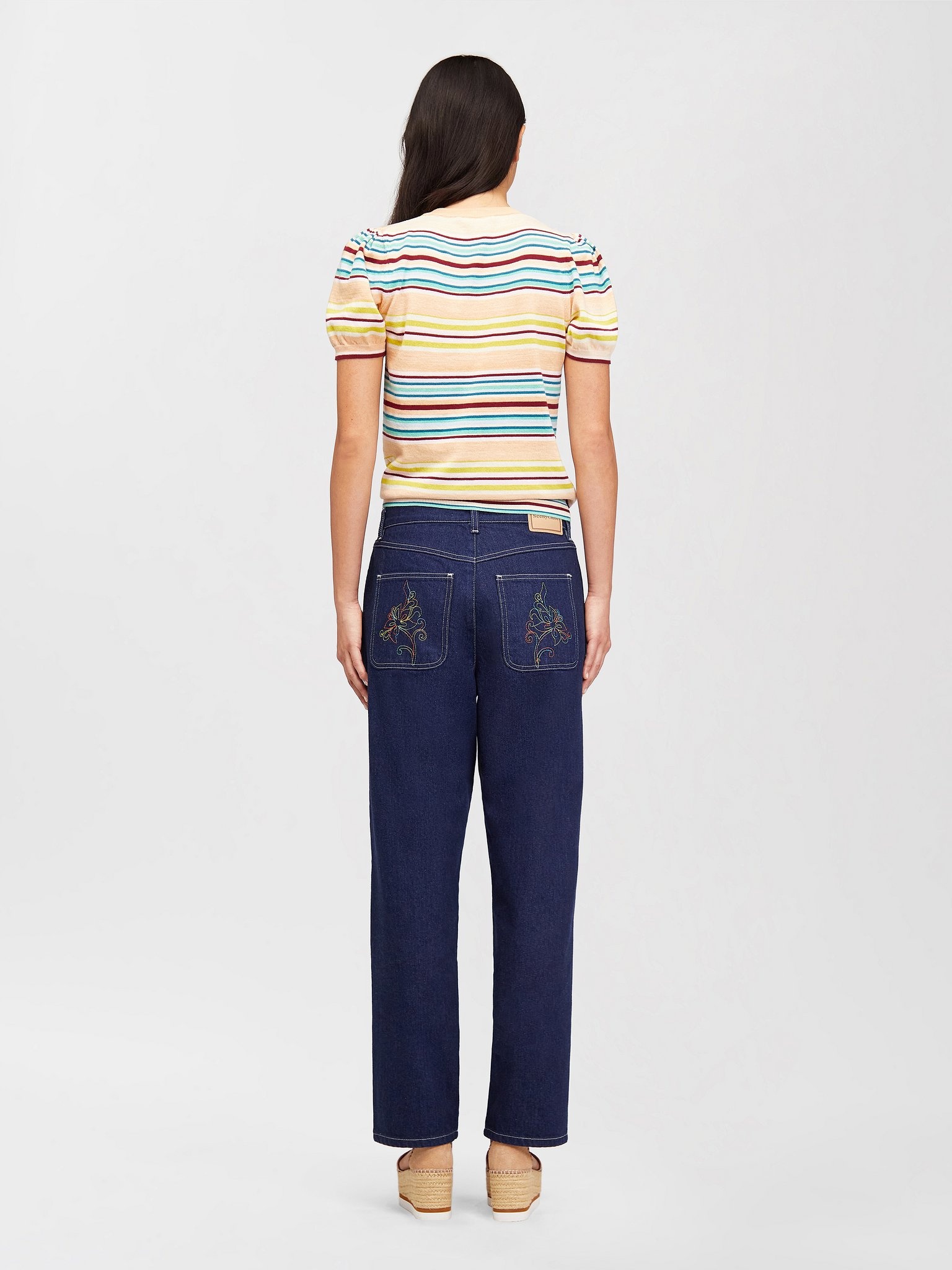 TAPERED DENIM PANTS - 4