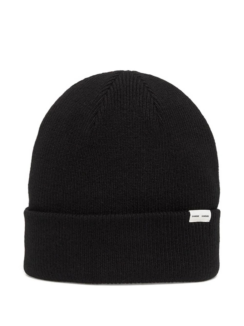 logo-patch ribbed beanie - 1