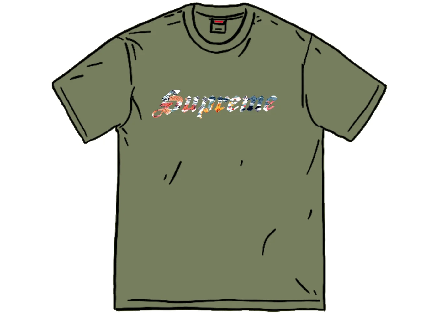 Supreme Floral Appliqu S/S Top Olive - 1