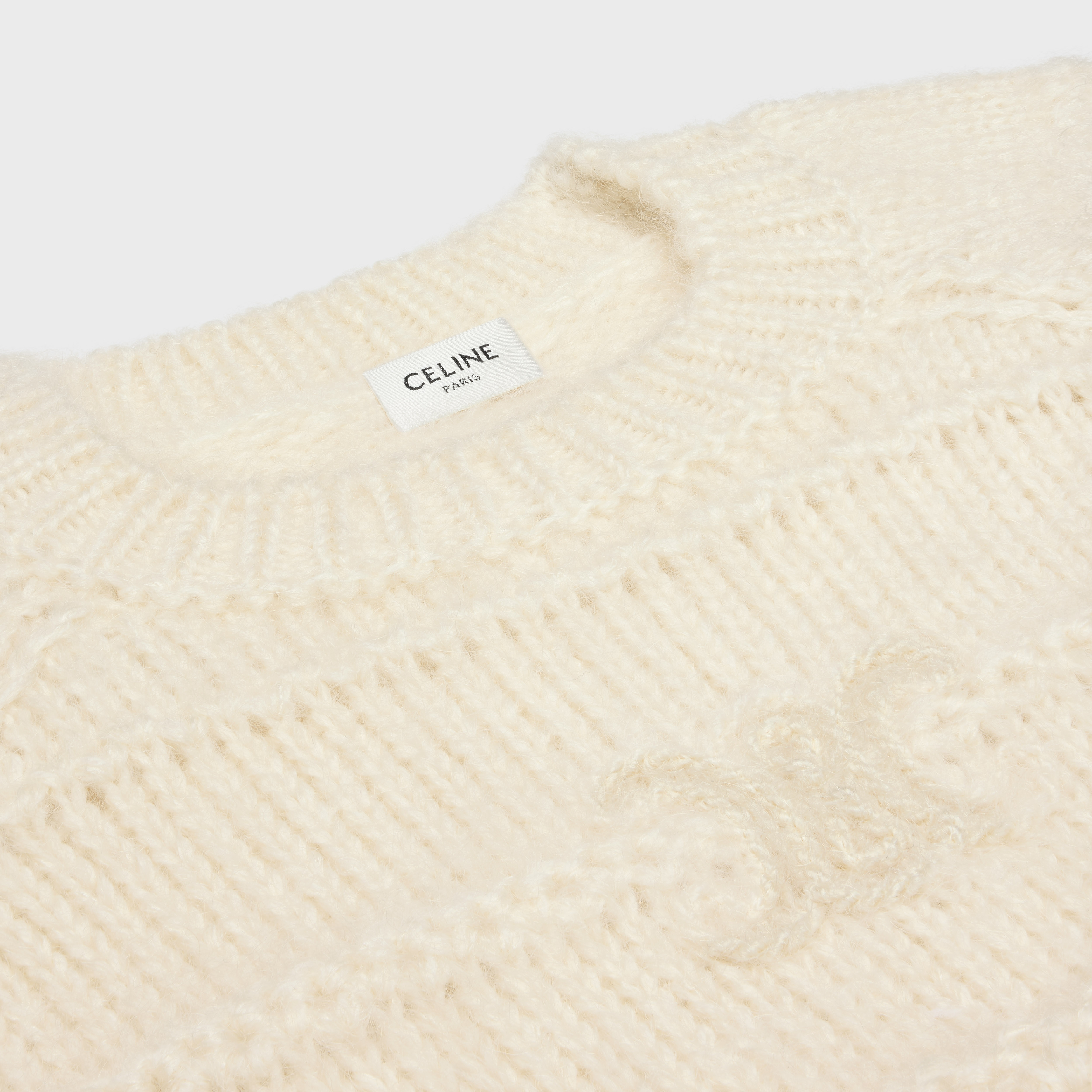 triomphe crew neck sweater in mohair and silk - 3