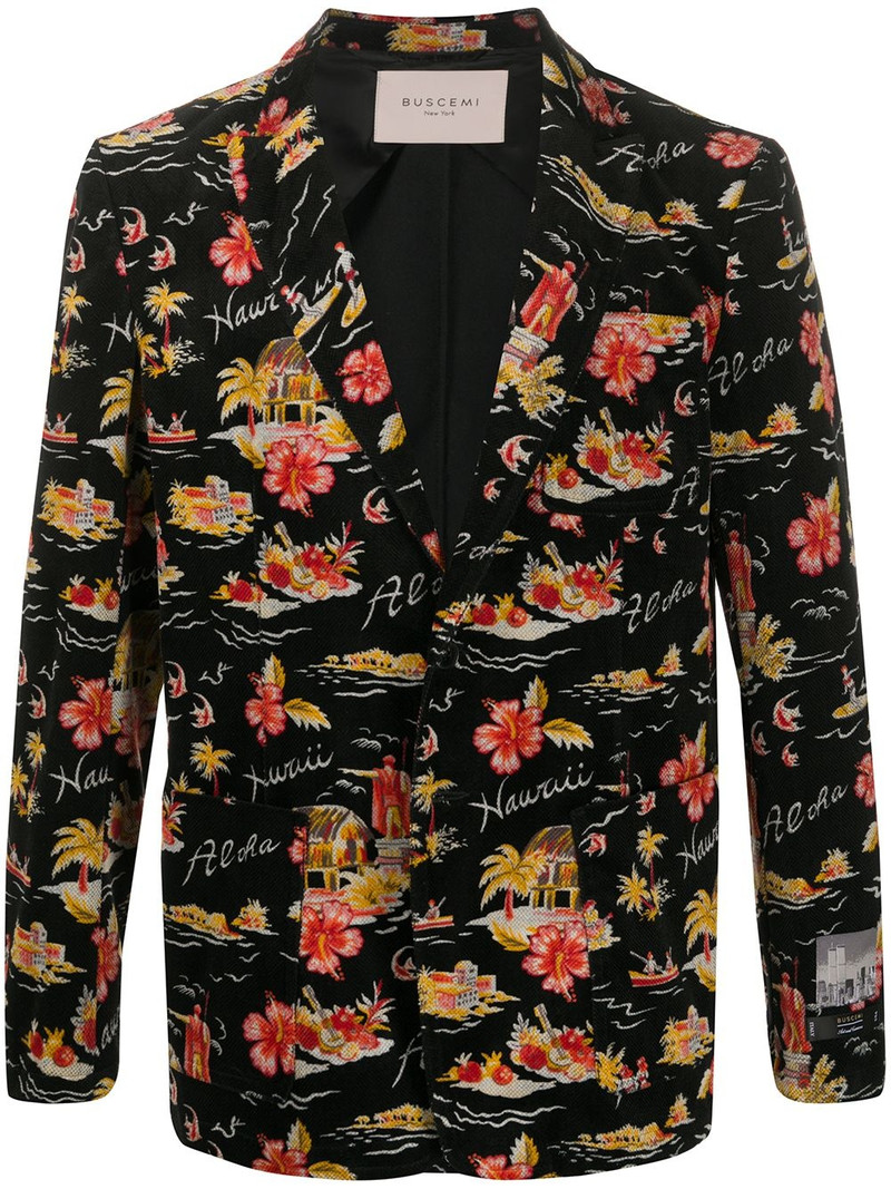 long sleeve floral pattern blazer 1