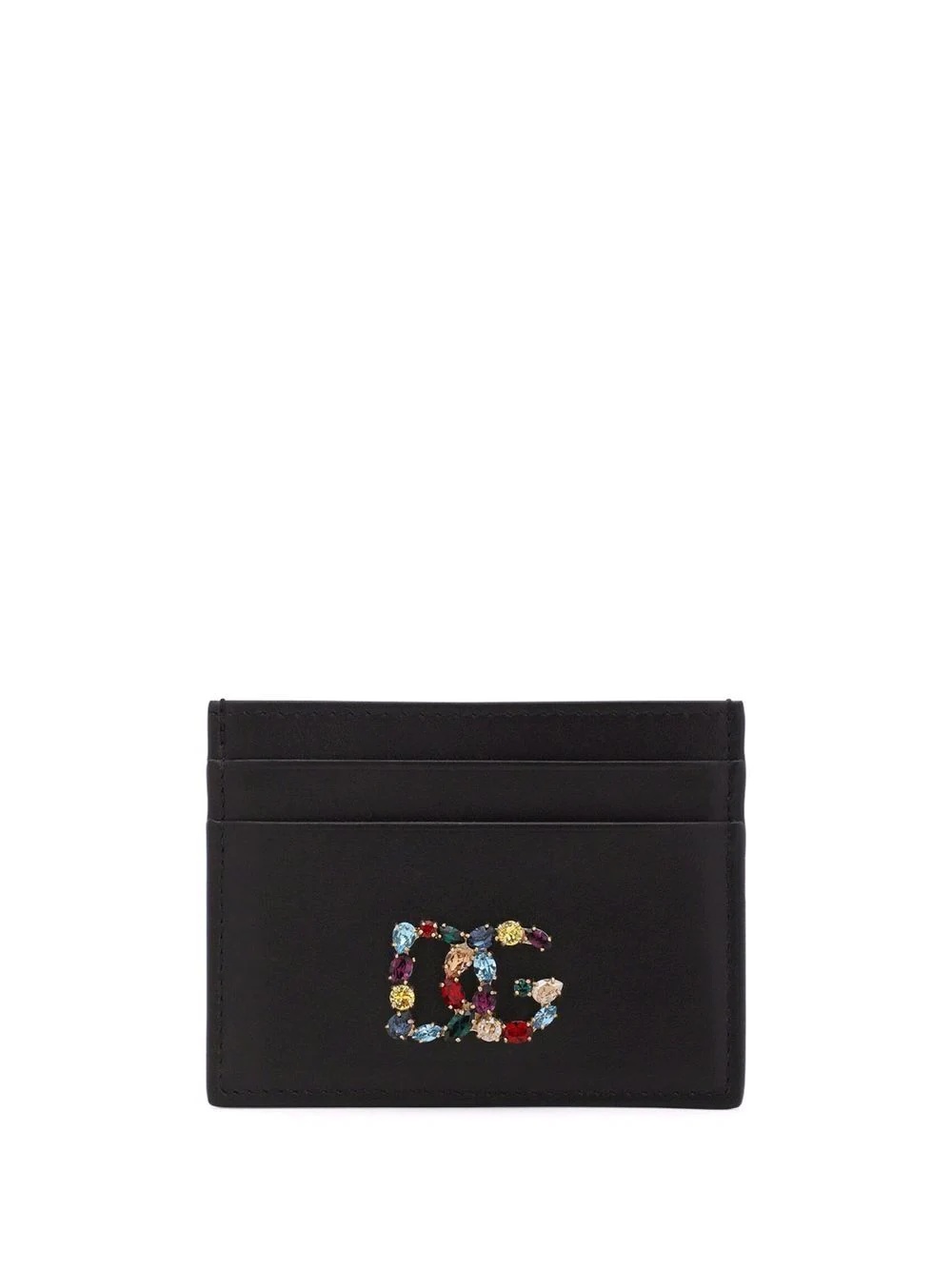 DG rhinestone-embelliished leather wallet - 1