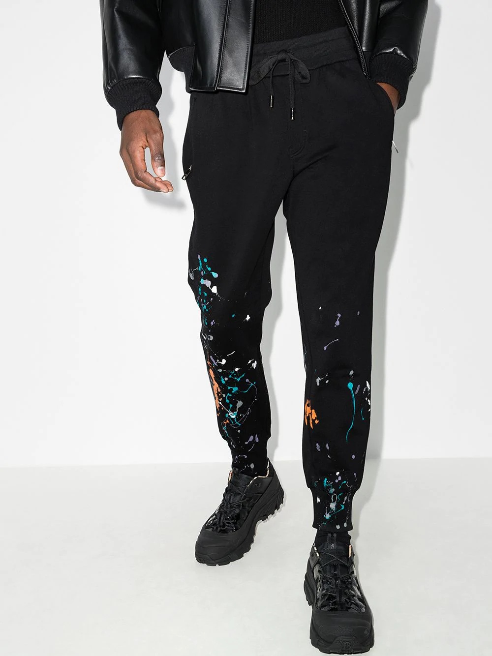 paint splatter track pants - 2