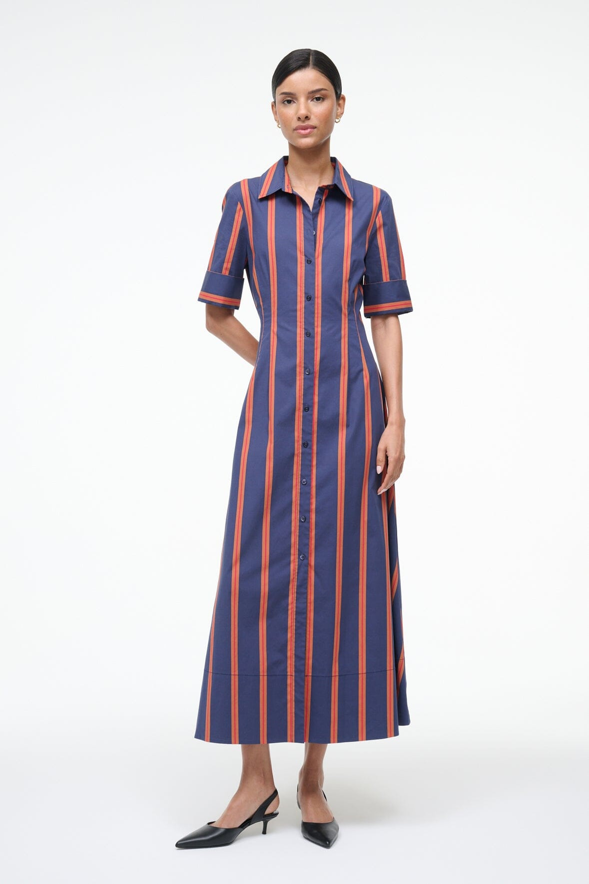 STAUD JOAN DRESS RAILROAD STRIPE - 3