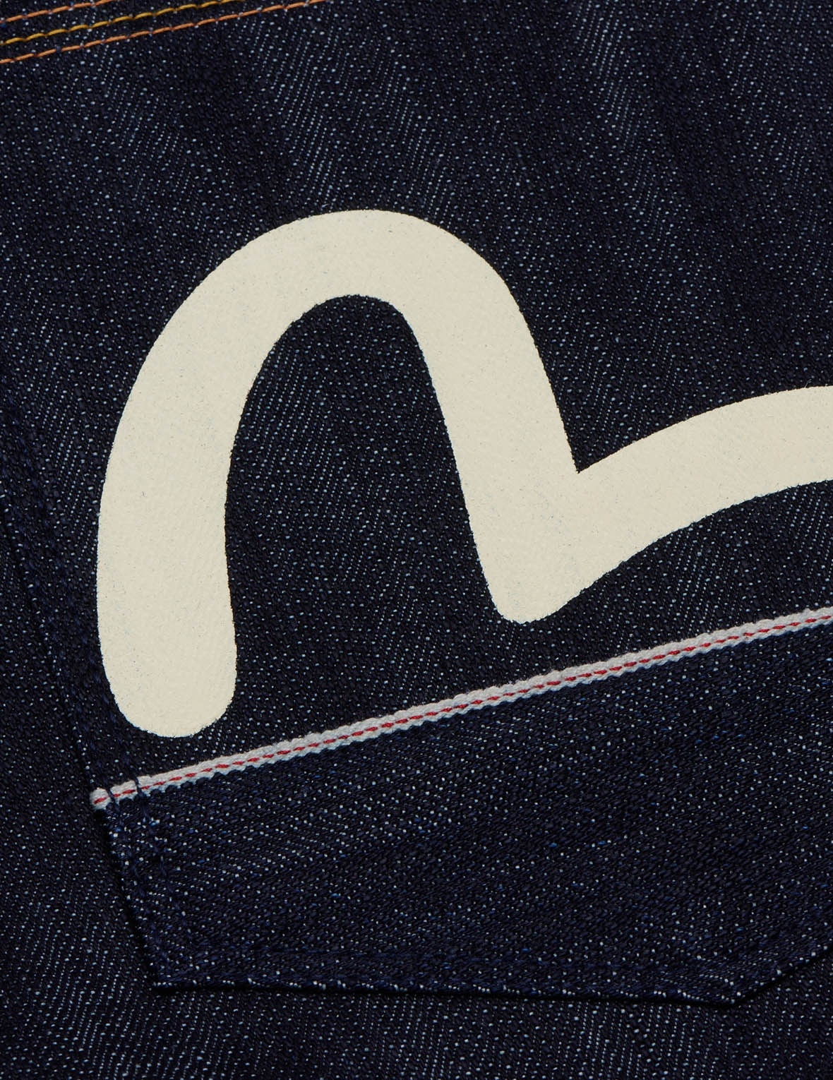 HANDPAINTED SEAGULL STRAIGHT FIT RAW DENIM SELVEDGE JEANS - 3