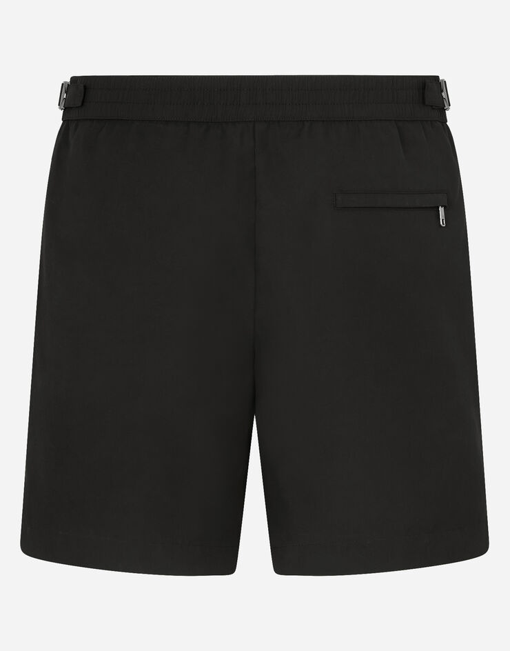 Mid-length swim shorts with branded plate - 3