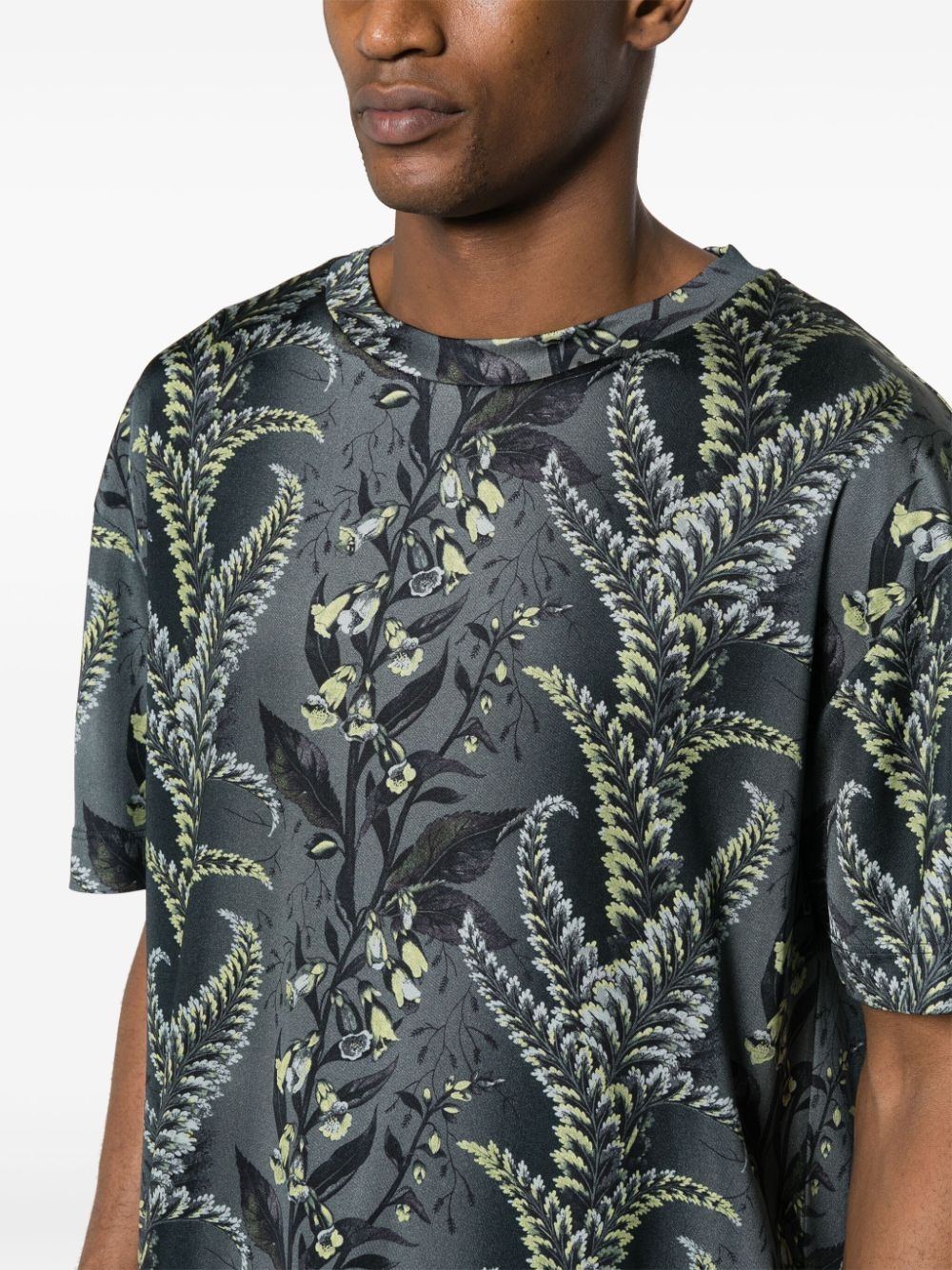 floral-print silk T-shirt - 10