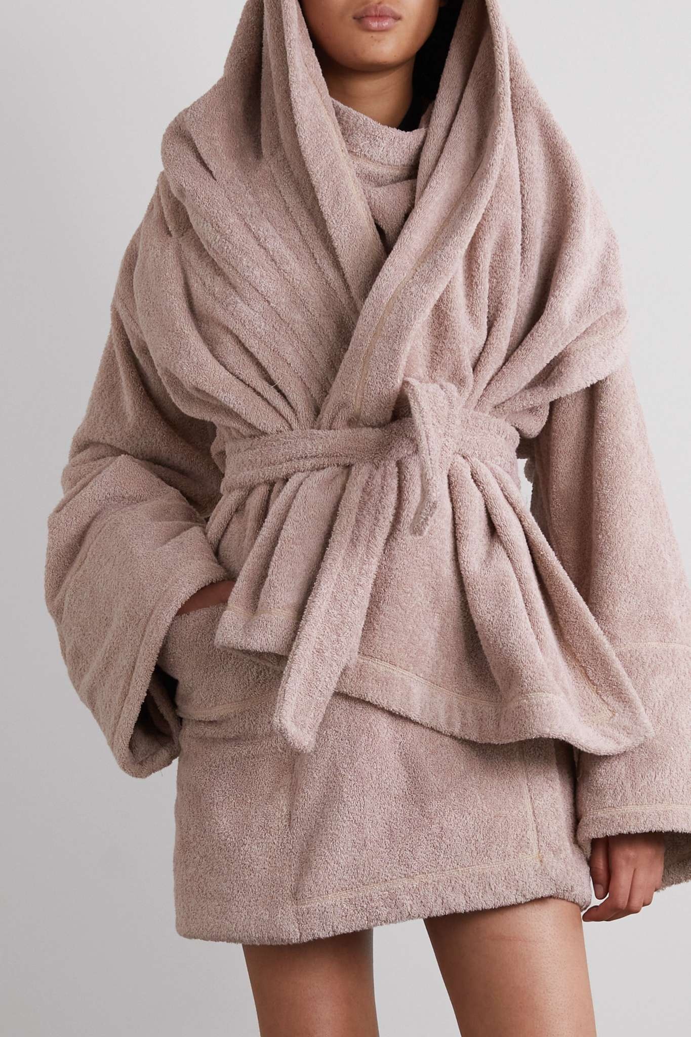 Convertible cutout cotton-terry robe - 3