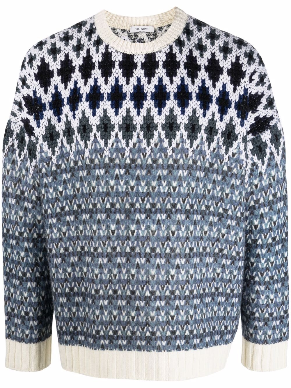 Optical Valentino intarsia-knit jumper - 1