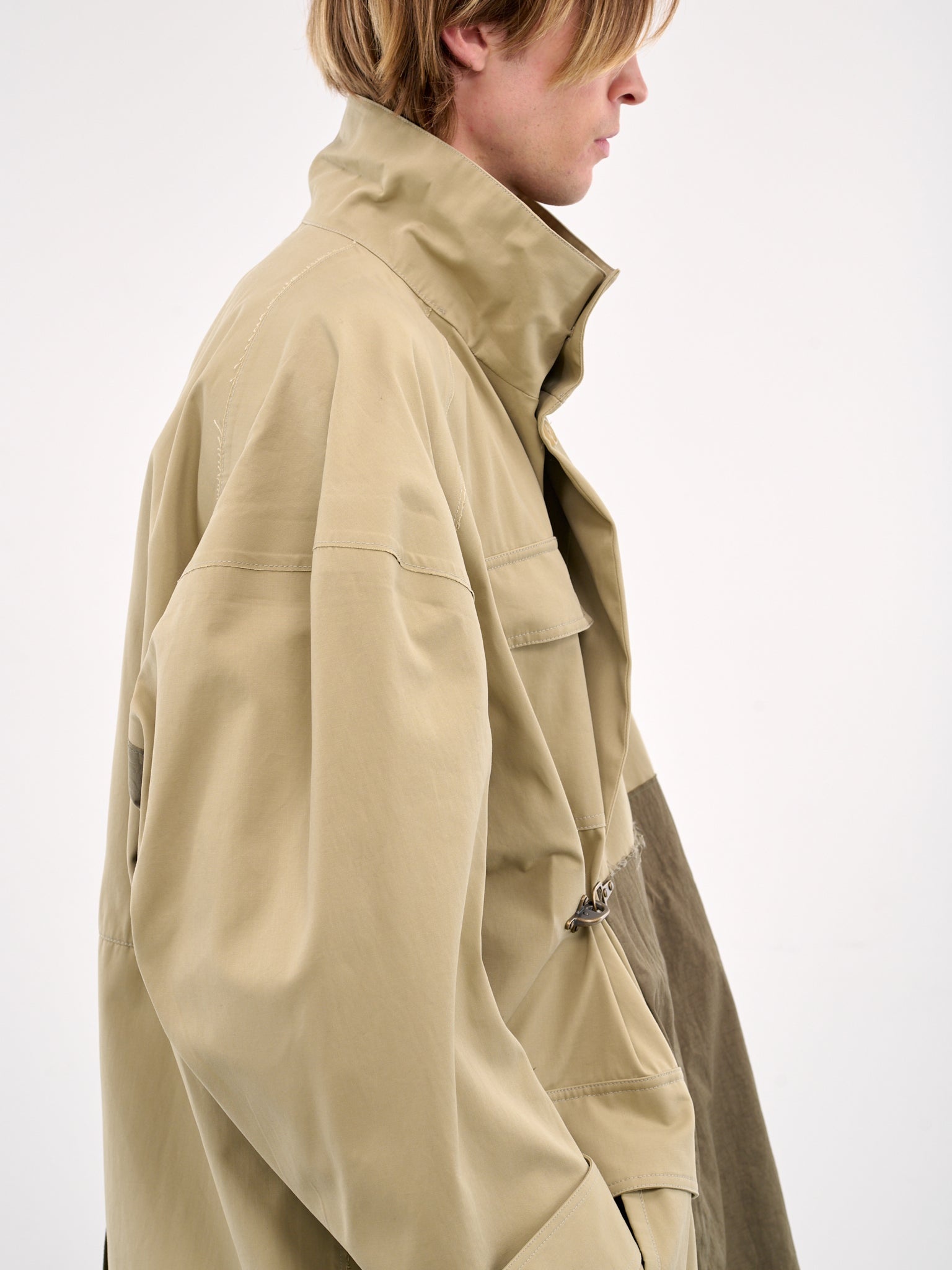 Mixed-Material Coat - 5