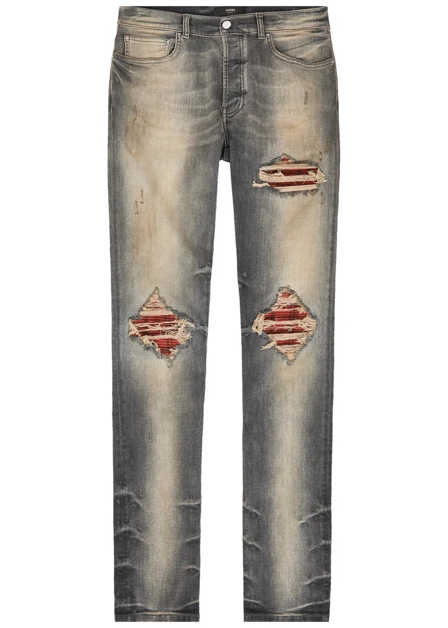 Amiri MX1 Ripped Slim-leg Jeans - 1