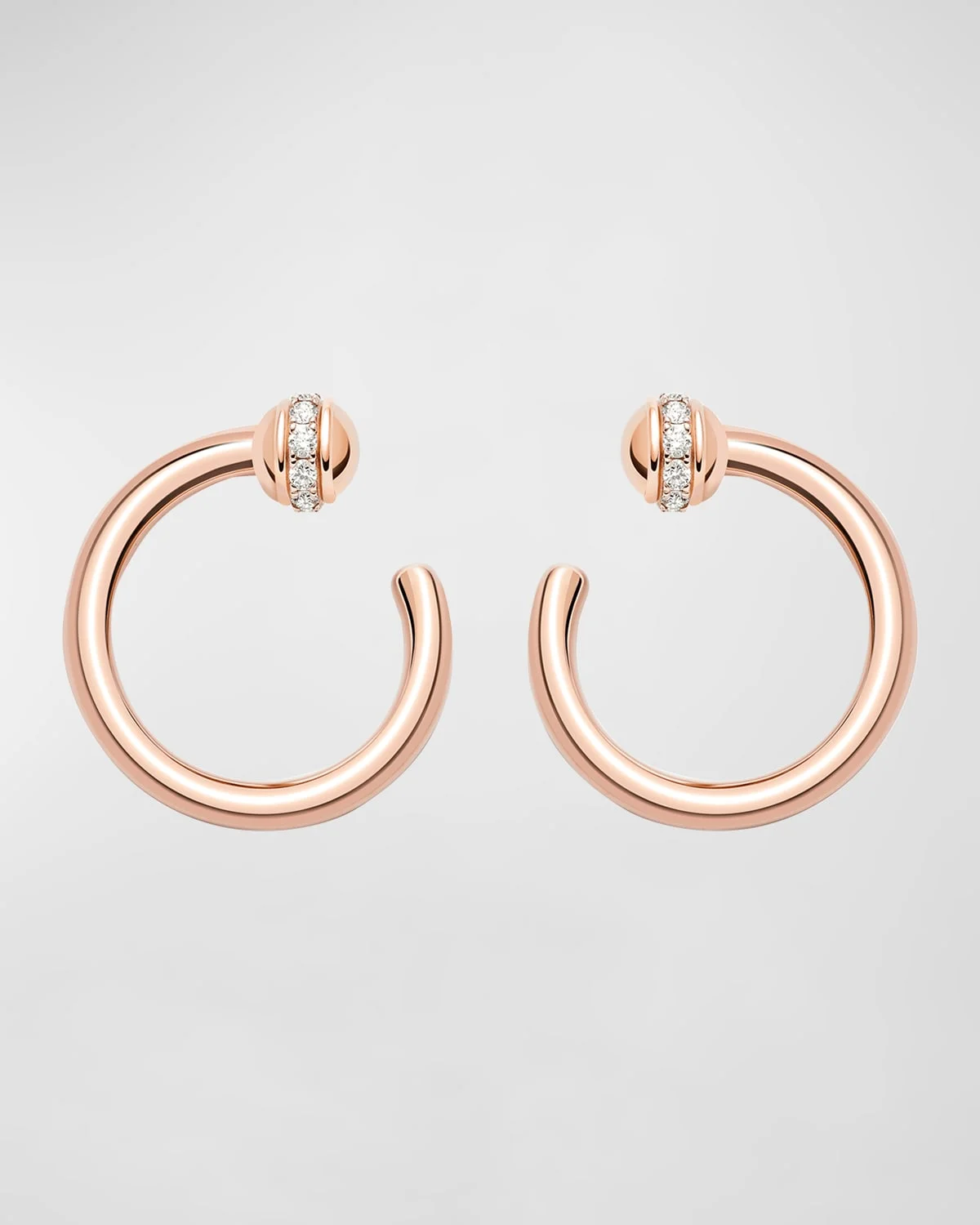 Possession 18k Rose Gold Diamond Open-Hoop Earrings - 1