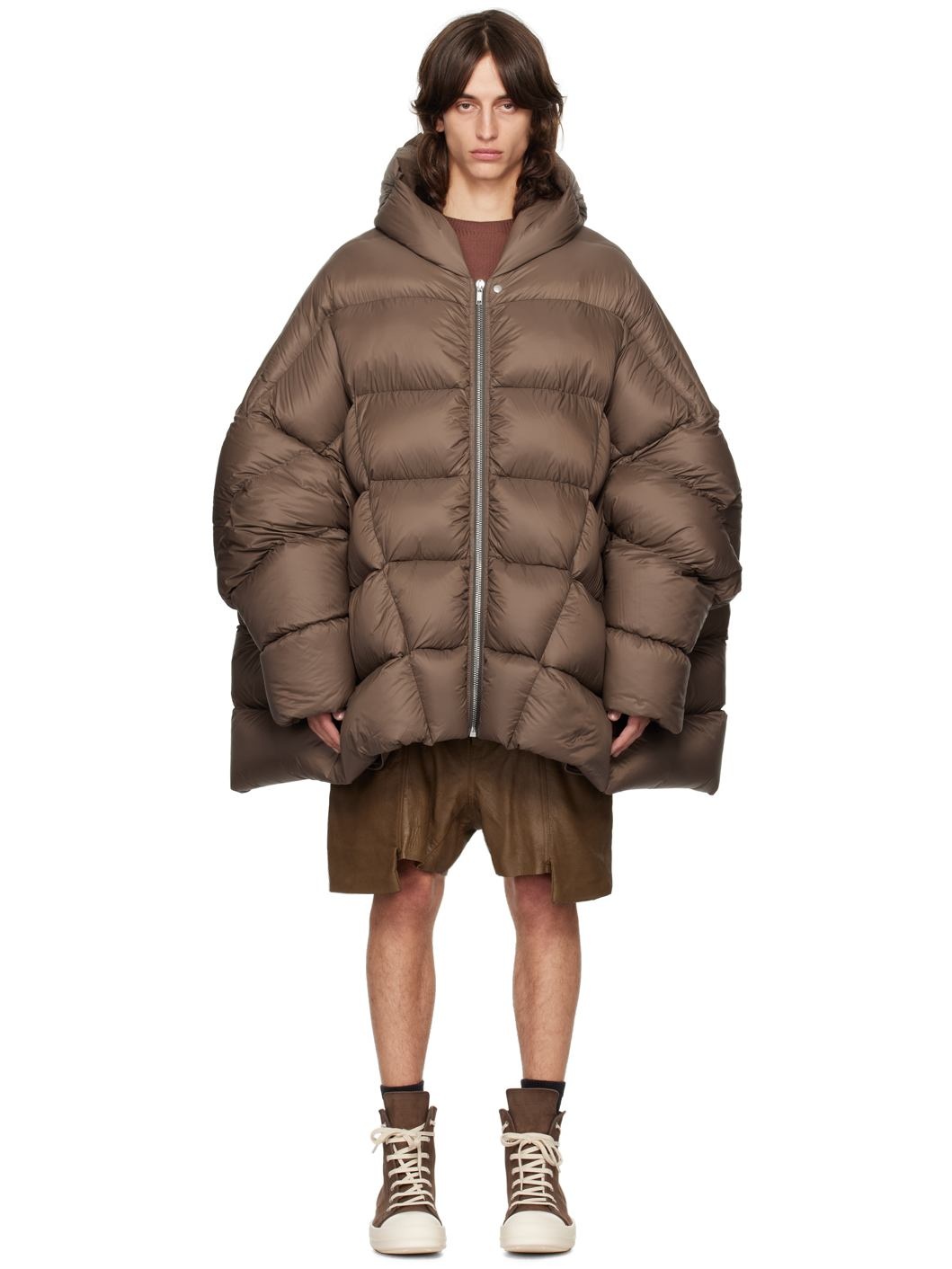 Brown Porterville Hooded Peter Down Jacket - 1