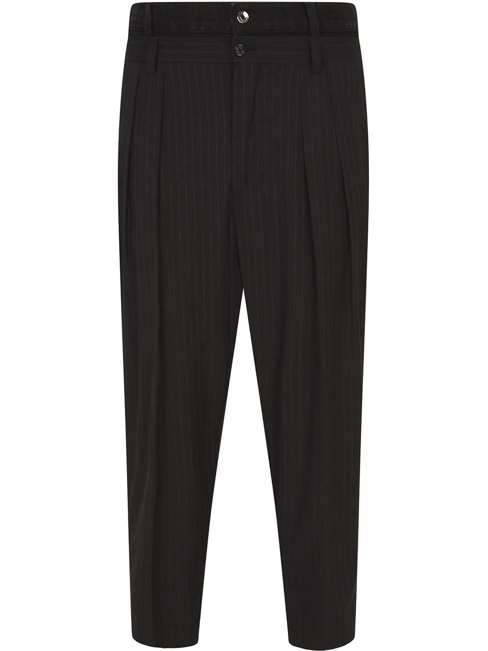 pinstripe double-waist tapered trousers - 1