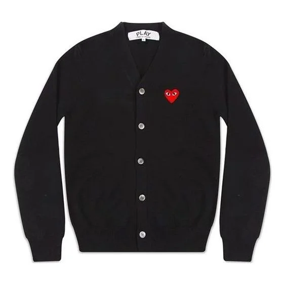 COMME des GARCONS PLAY Cardigan Red Emblem 'Black' AZ-N008-051-1 - 1