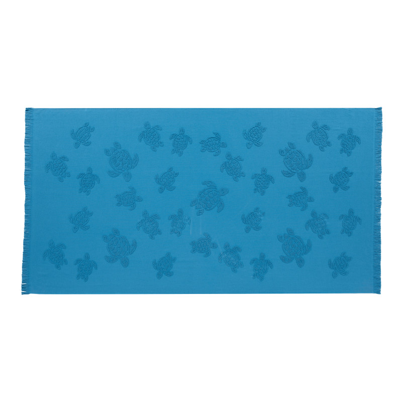 Beach Fouta in Organic Cotton Turtles Jacquard 1