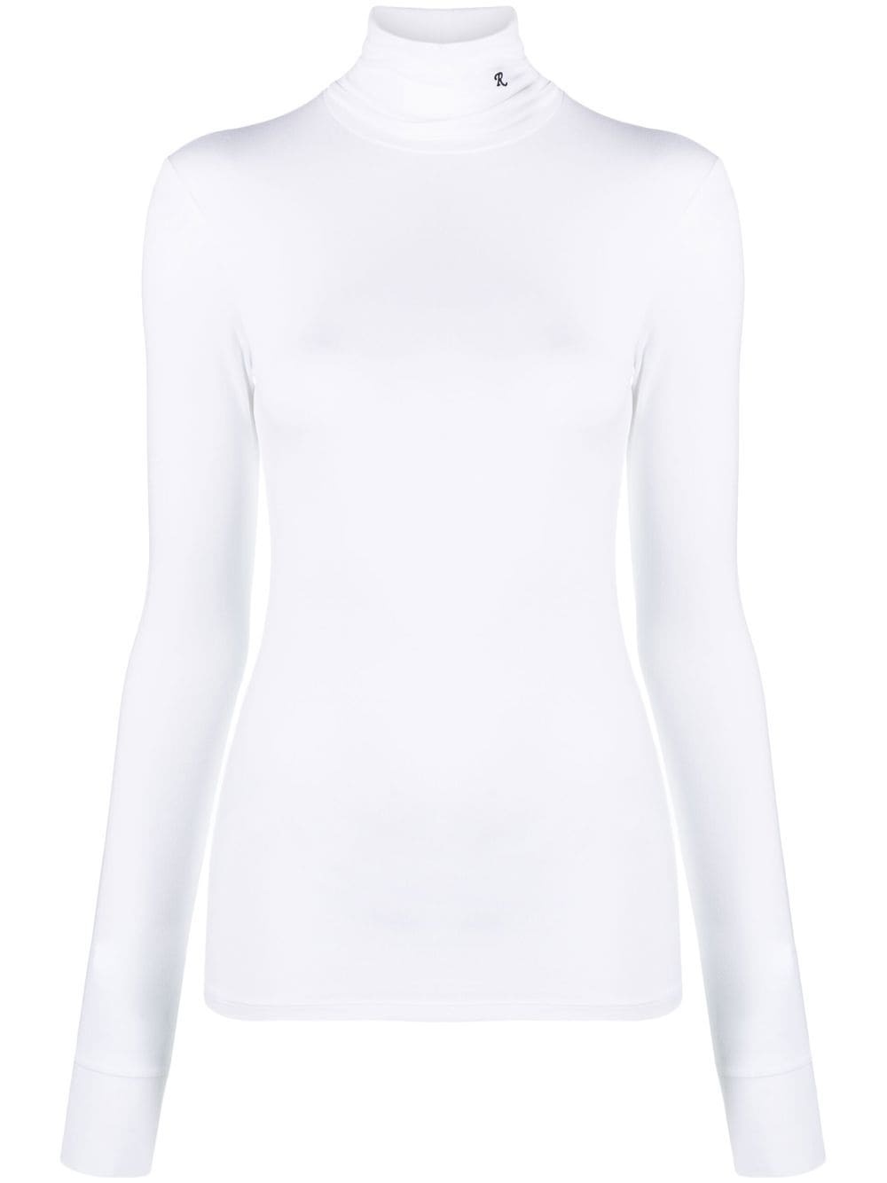 logo-embroidered roll-neck top - 1